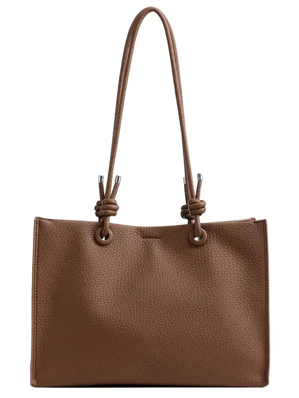 27 Faux Leather Pebbled Tote Bag