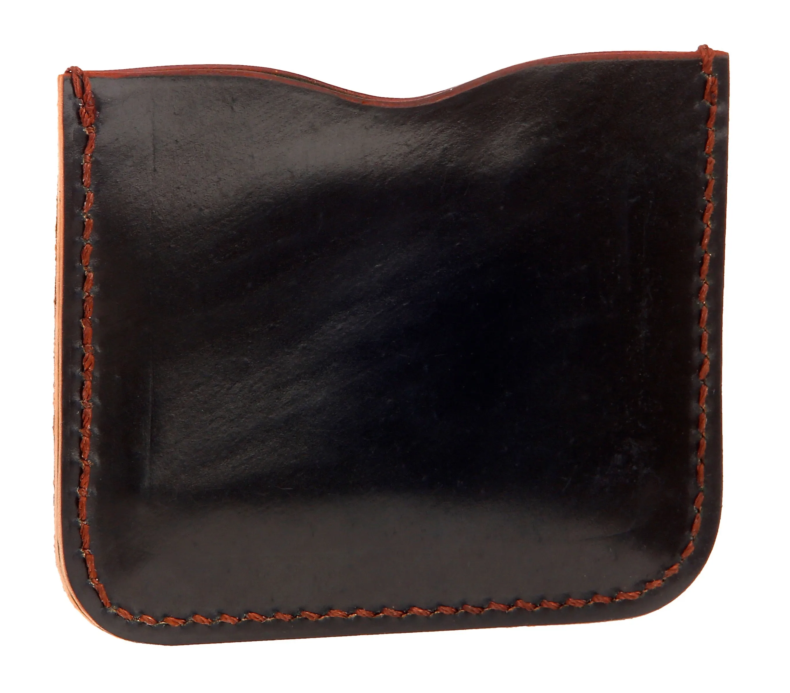 3 Card Holder - Horween Black Shell Cordovan