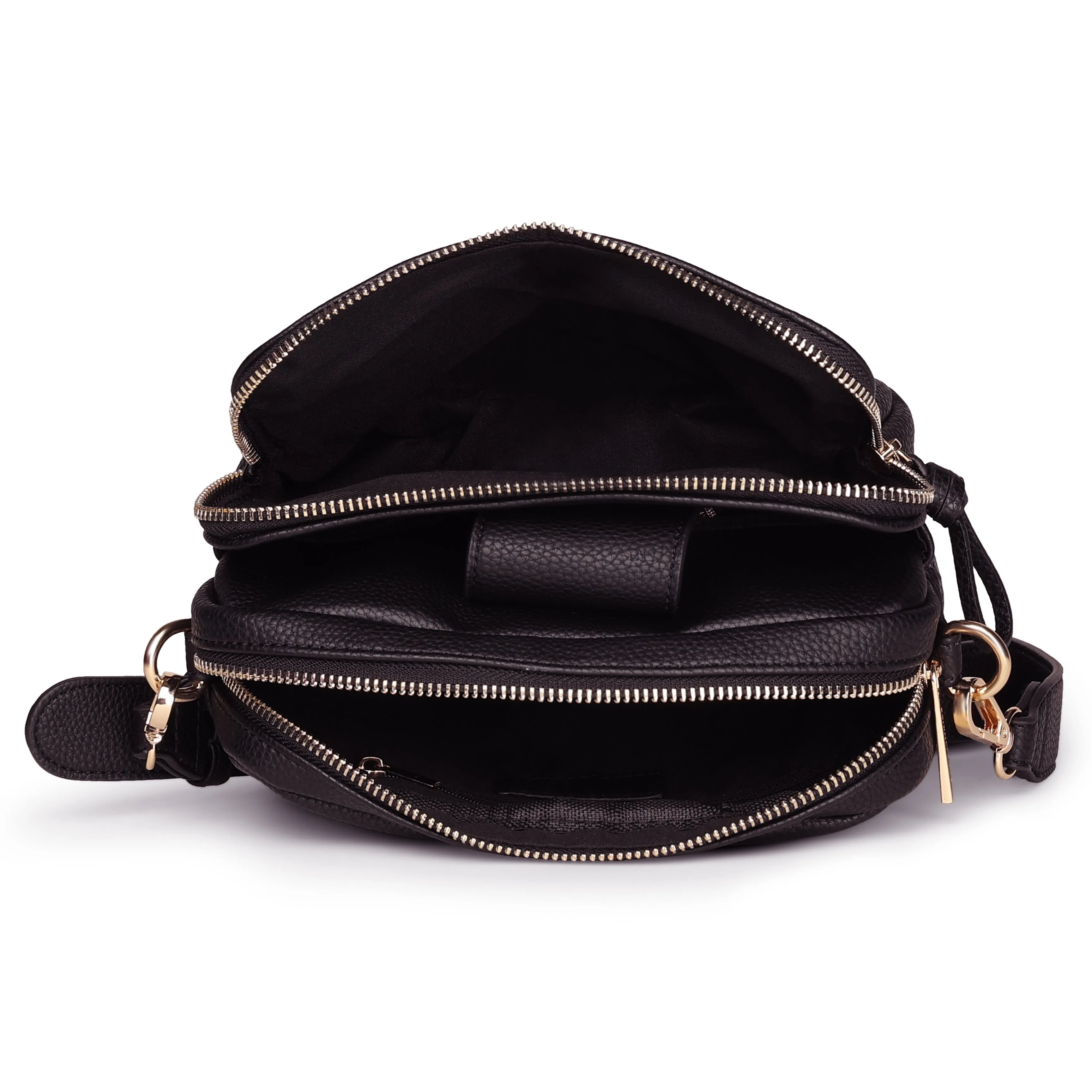 Accessorize London Women's Black Functional Cross-Body Bag Black