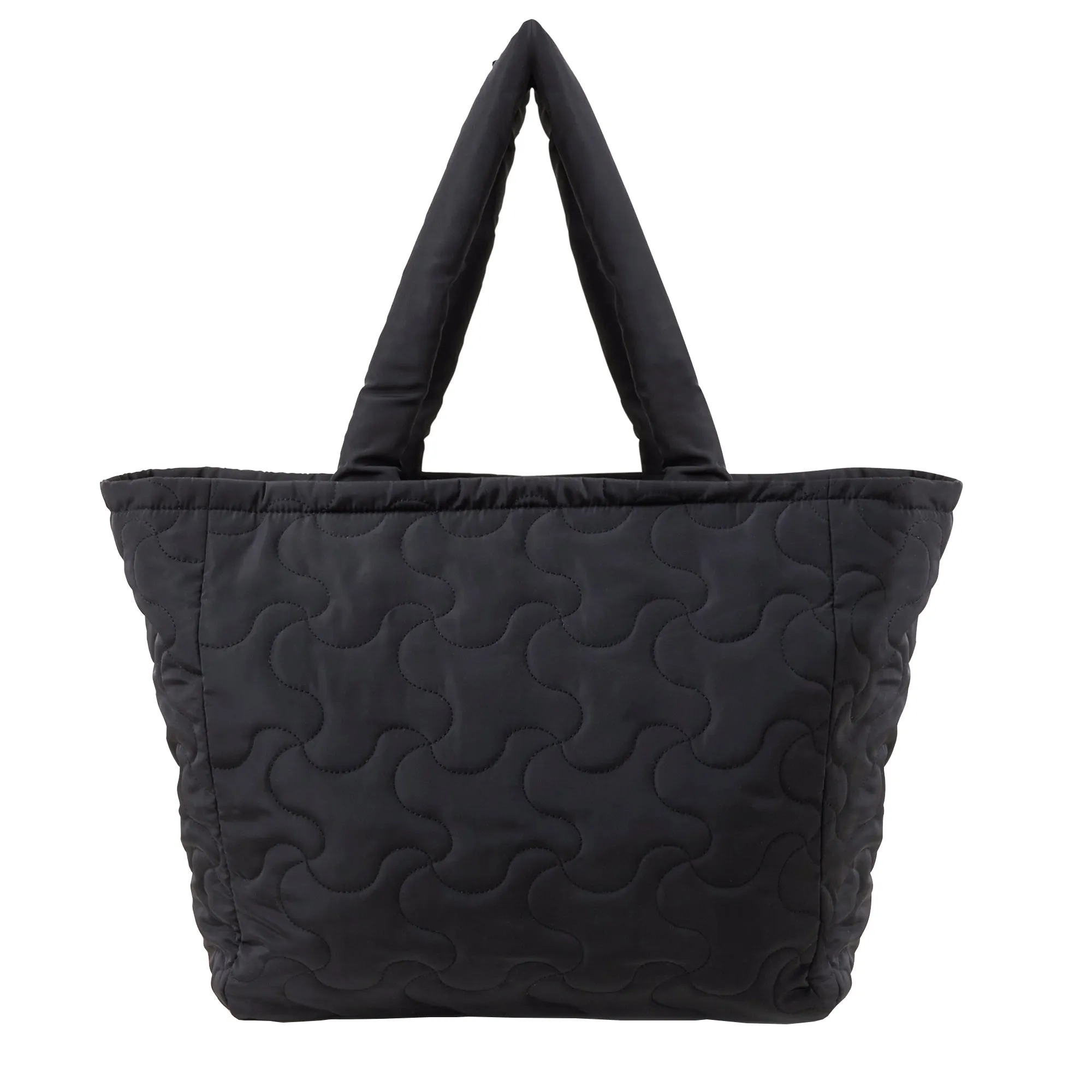 Accessorize London Women's Black Large Quilted Tote Bag