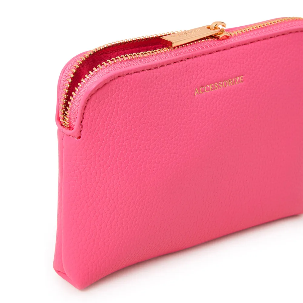 Accessorize London Women's Faux Leather pink Classic coin purse