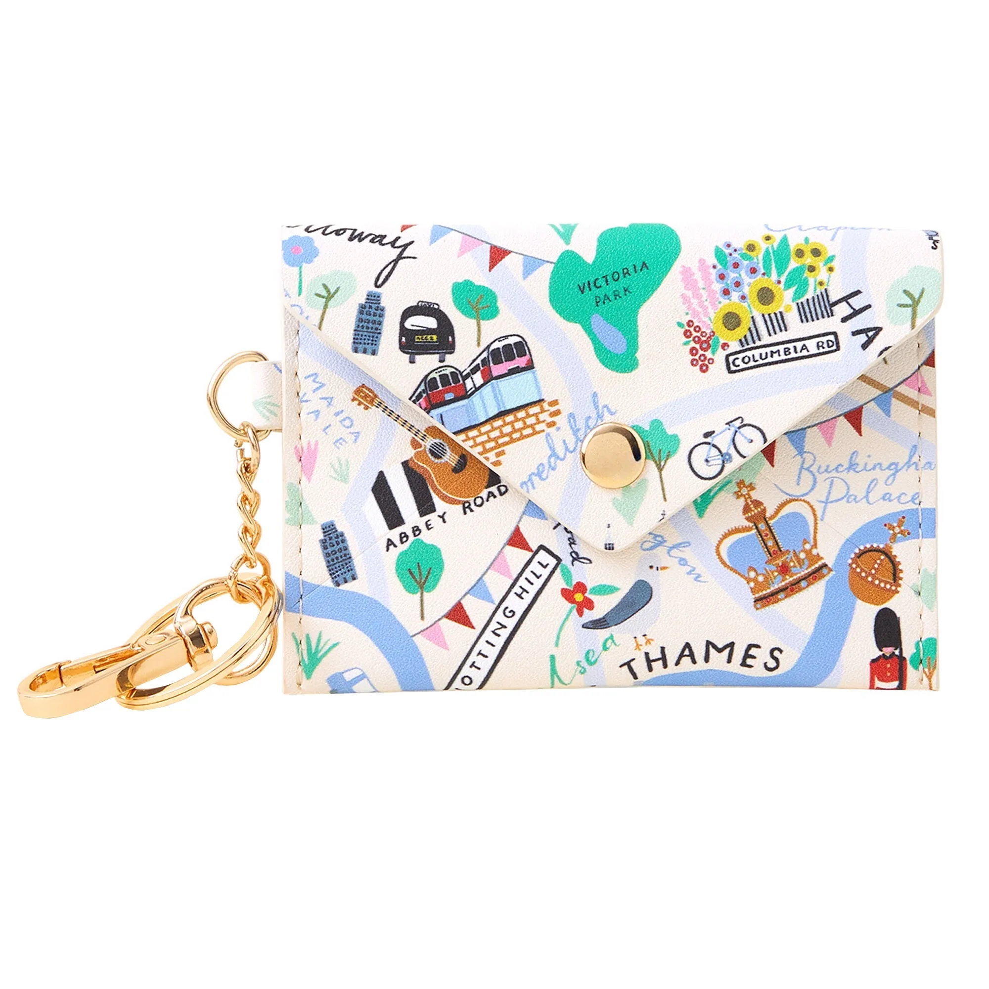 Accessorize London Women's Multi London Map Card Holder Keyring