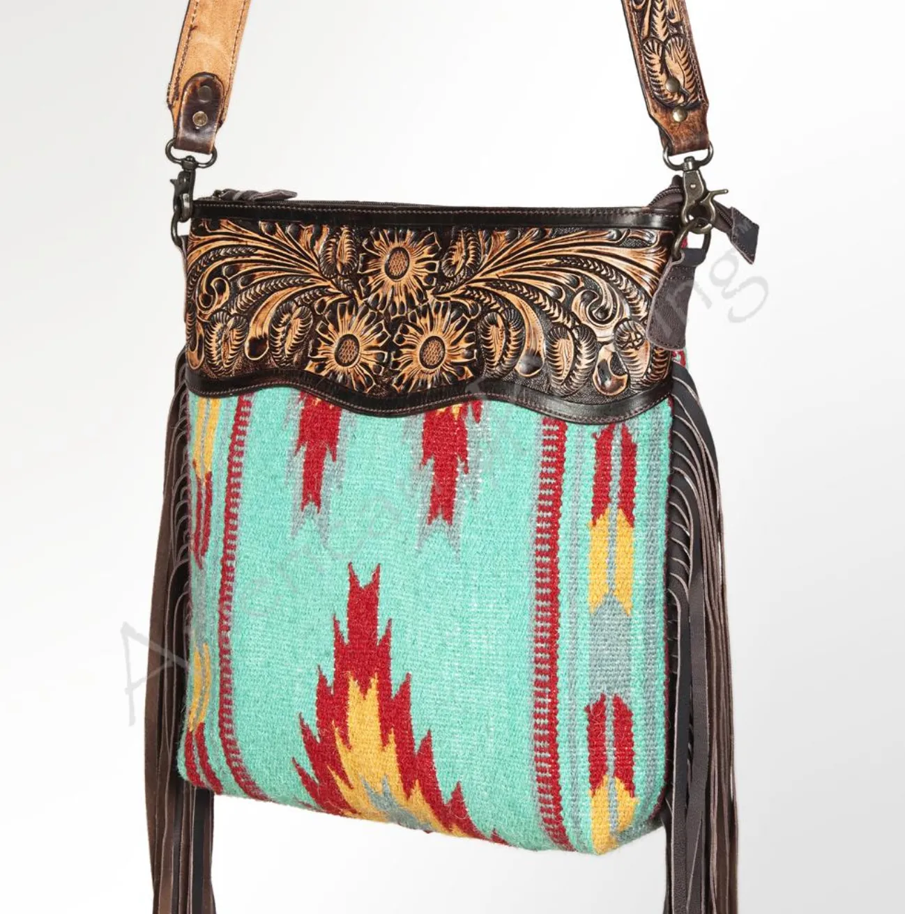 American Darling TURQ Saddle Crossbody Purse