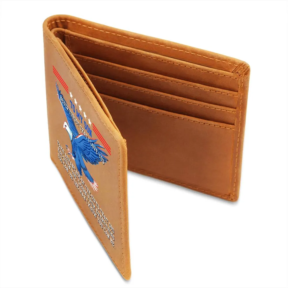 American Eagle To Son Gift, Inspirational Graphic Leather Wallet