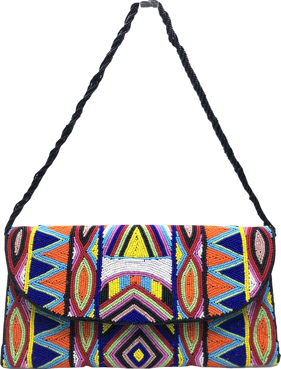 Stylish Aspiga Beaded Clutch Bag in Vibrant Multicolours