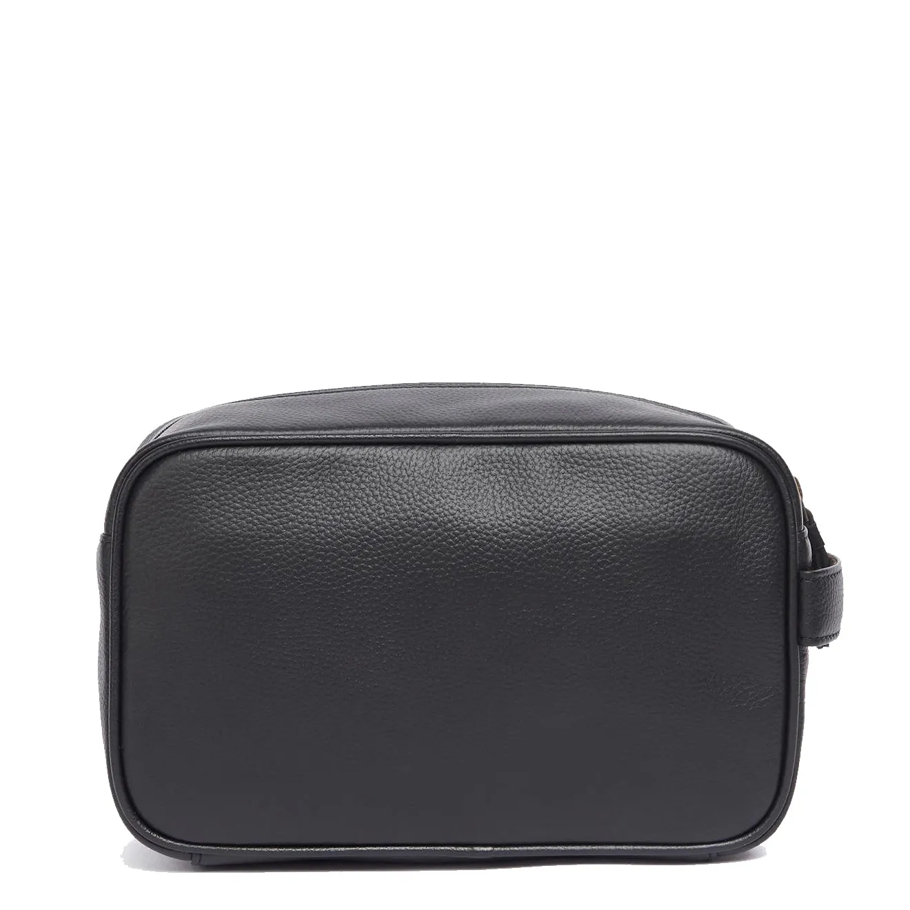 Barbour Debossed Logo Leather Wash Bag Classic Black