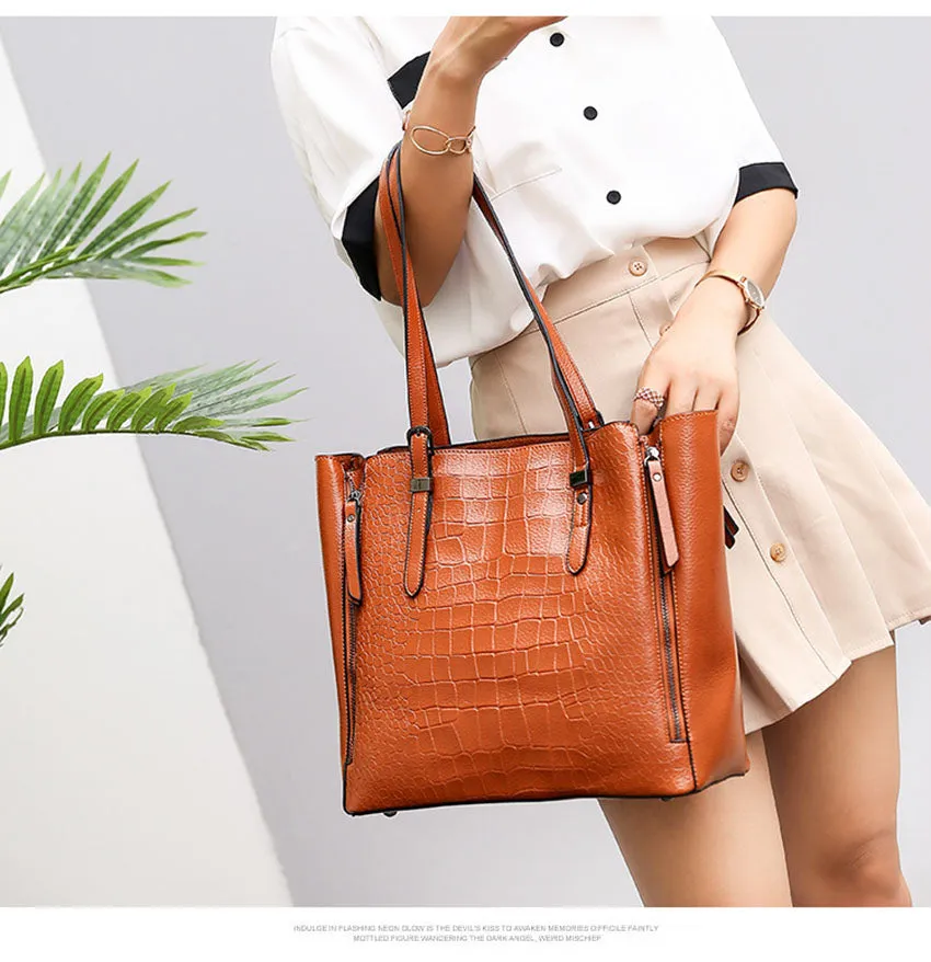 Big Luxury Designer PU Leather Tote Bag, Shoulder Bag and Handbag