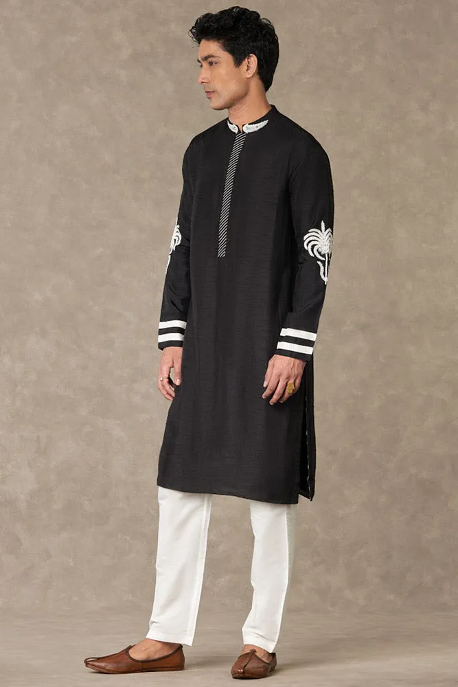 Black Shajara Kurta