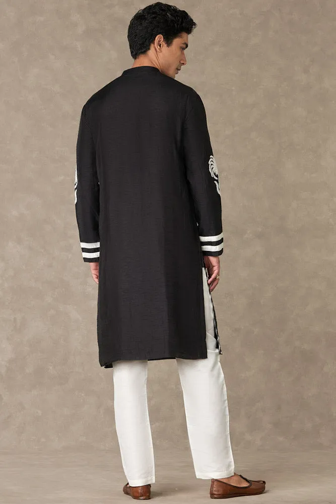 Black Shajara Kurta