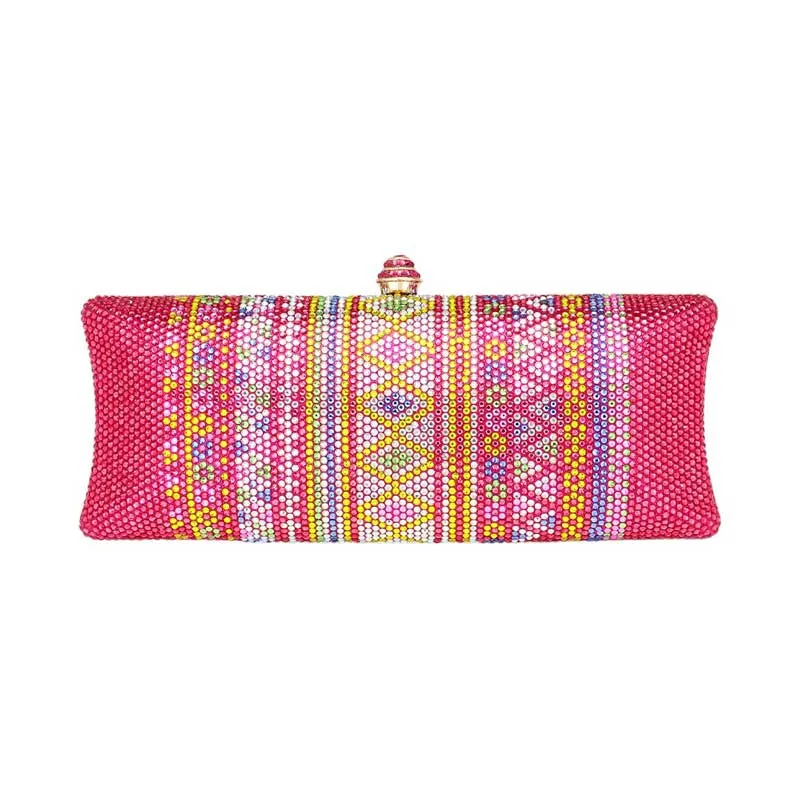 Bling Aztec Print Evening Clutch Bag