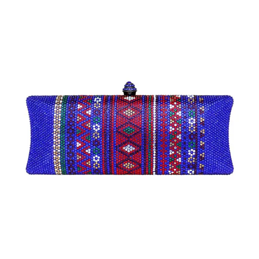 Bling Aztec Print Evening Clutch Bag