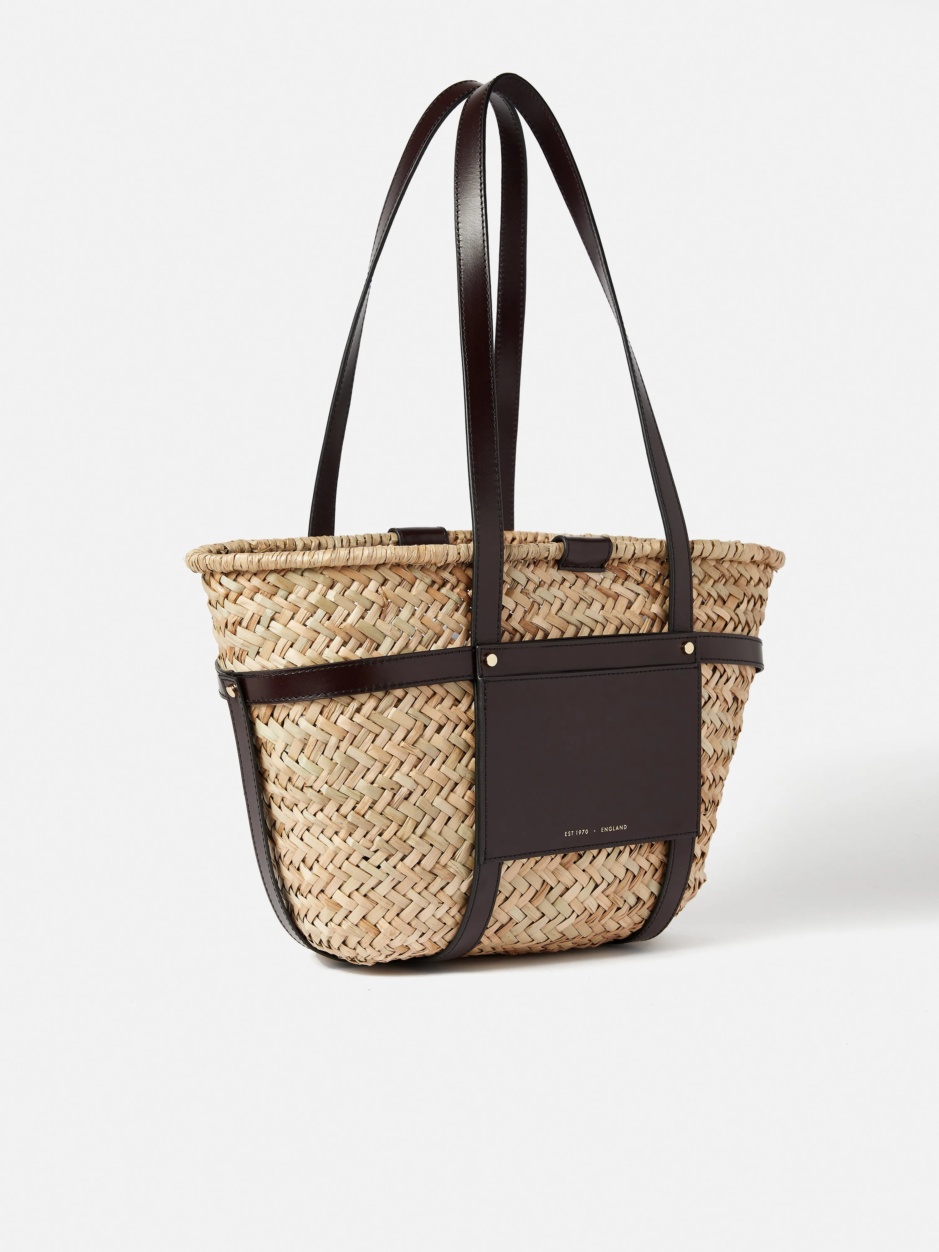 Broadwell Straw Leather Bag | Brown