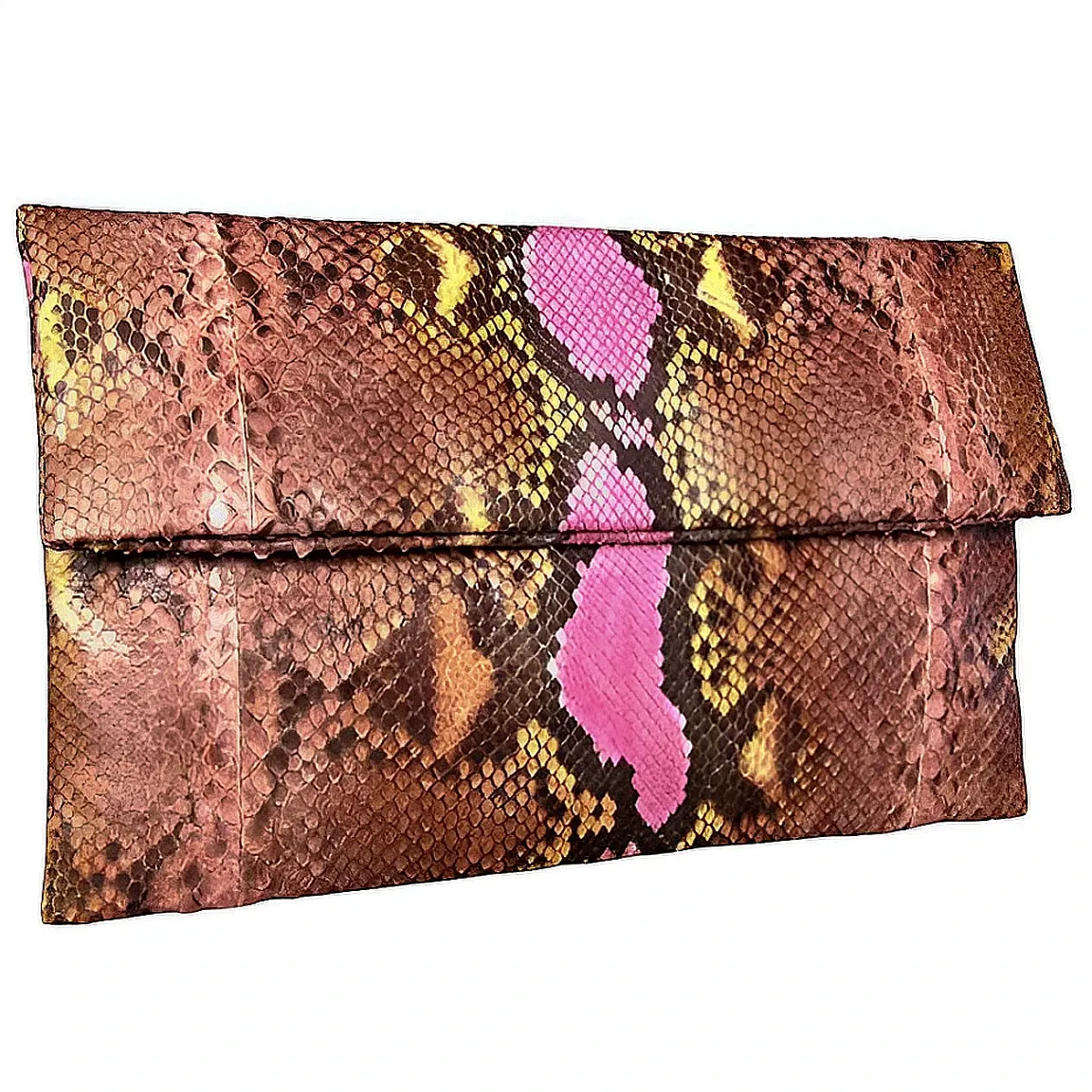 Brown and Pink Clutch Bag