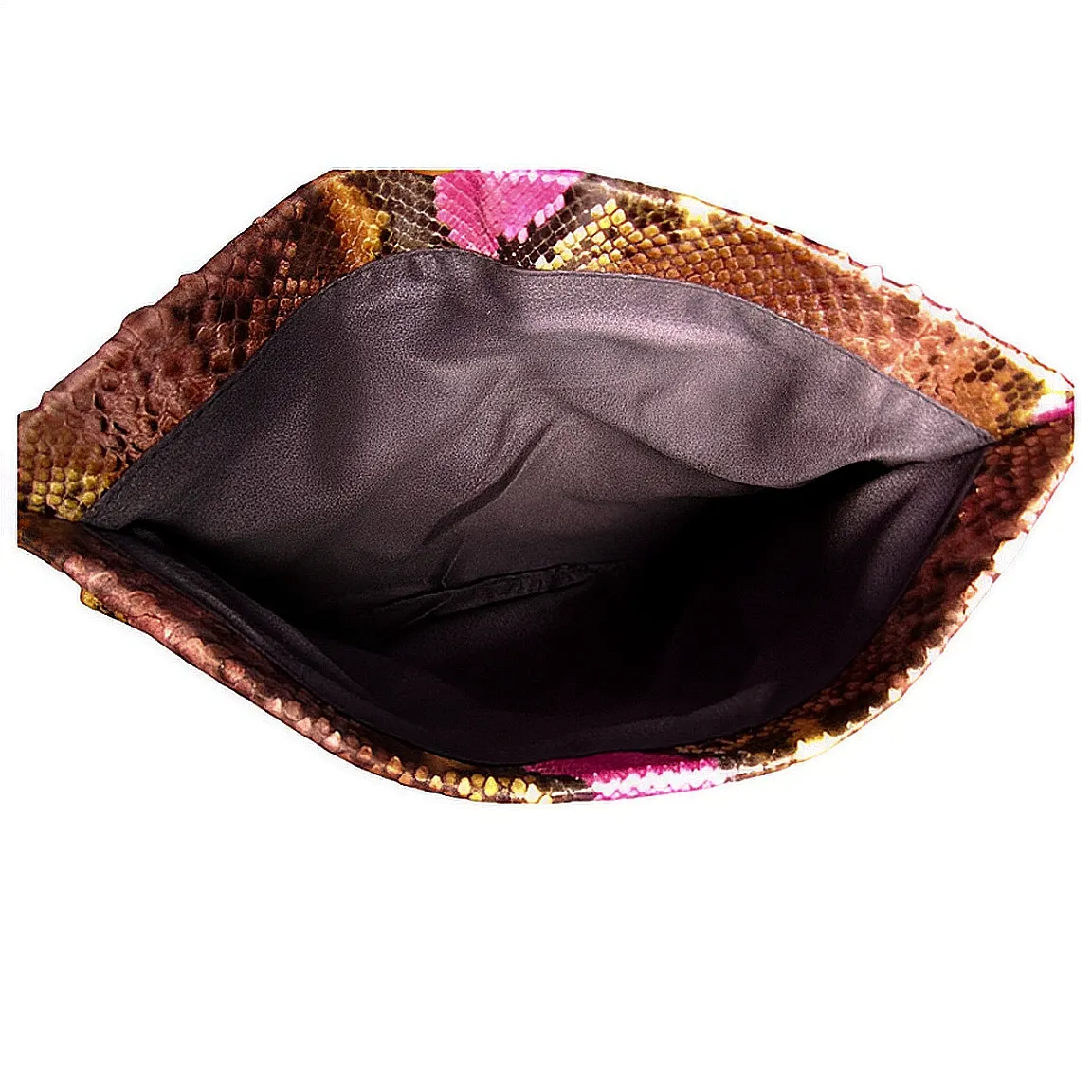 Brown and Pink Clutch Bag