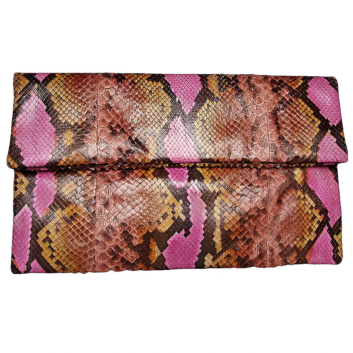 Brown and Pink Clutch Bag