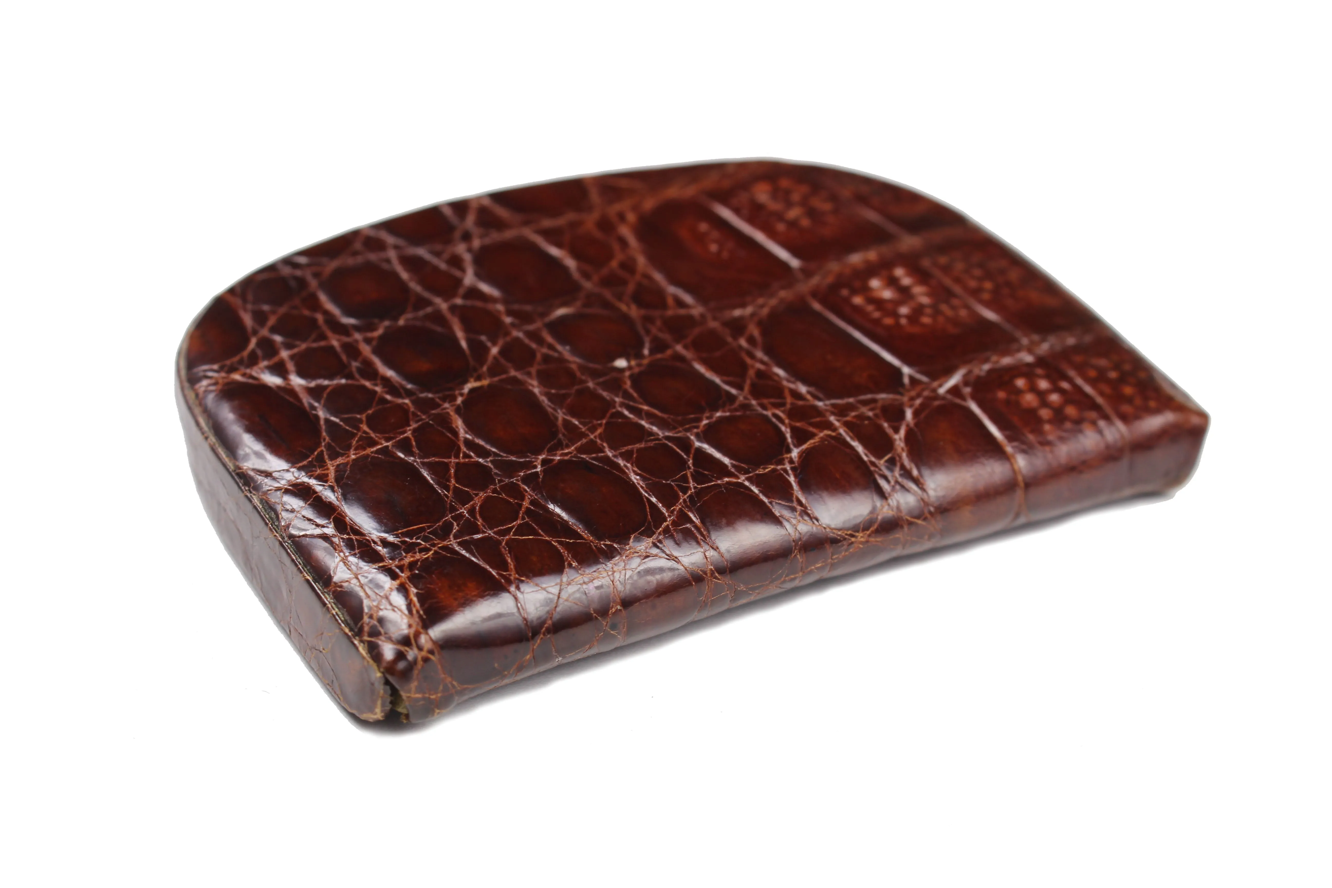 Brown crocodile skin change purse