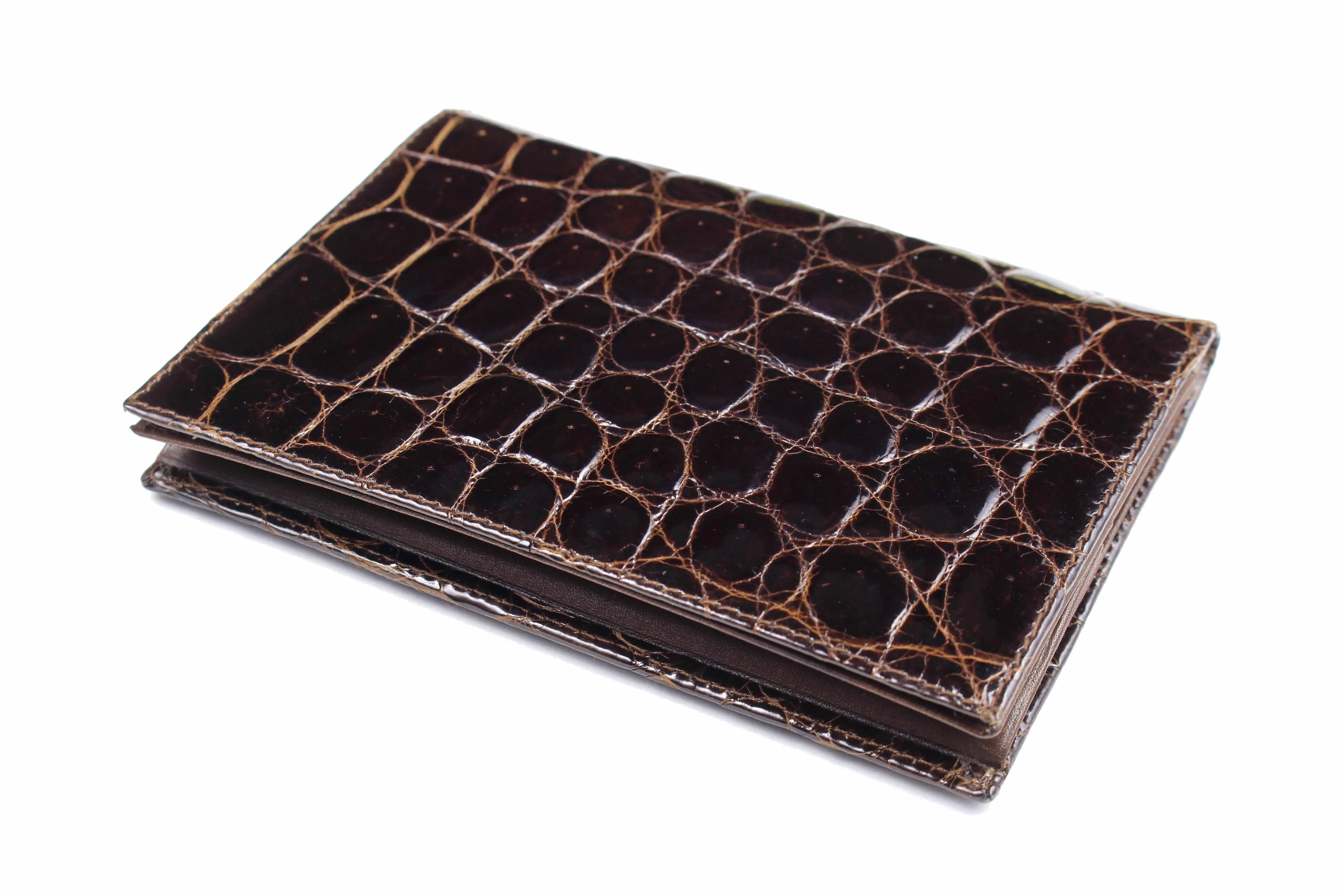 Brown crocodile skin wallet