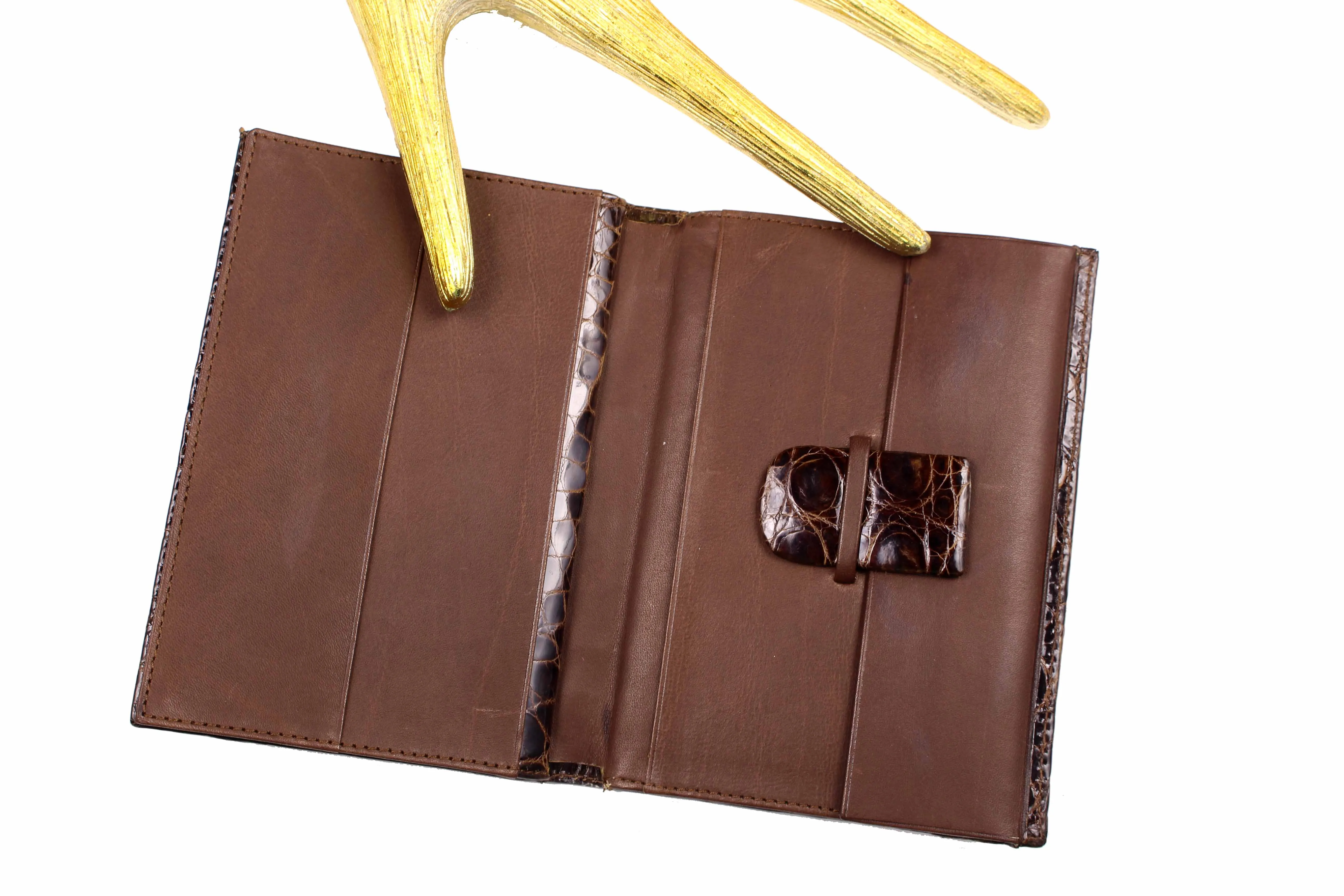 Brown crocodile skin wallet