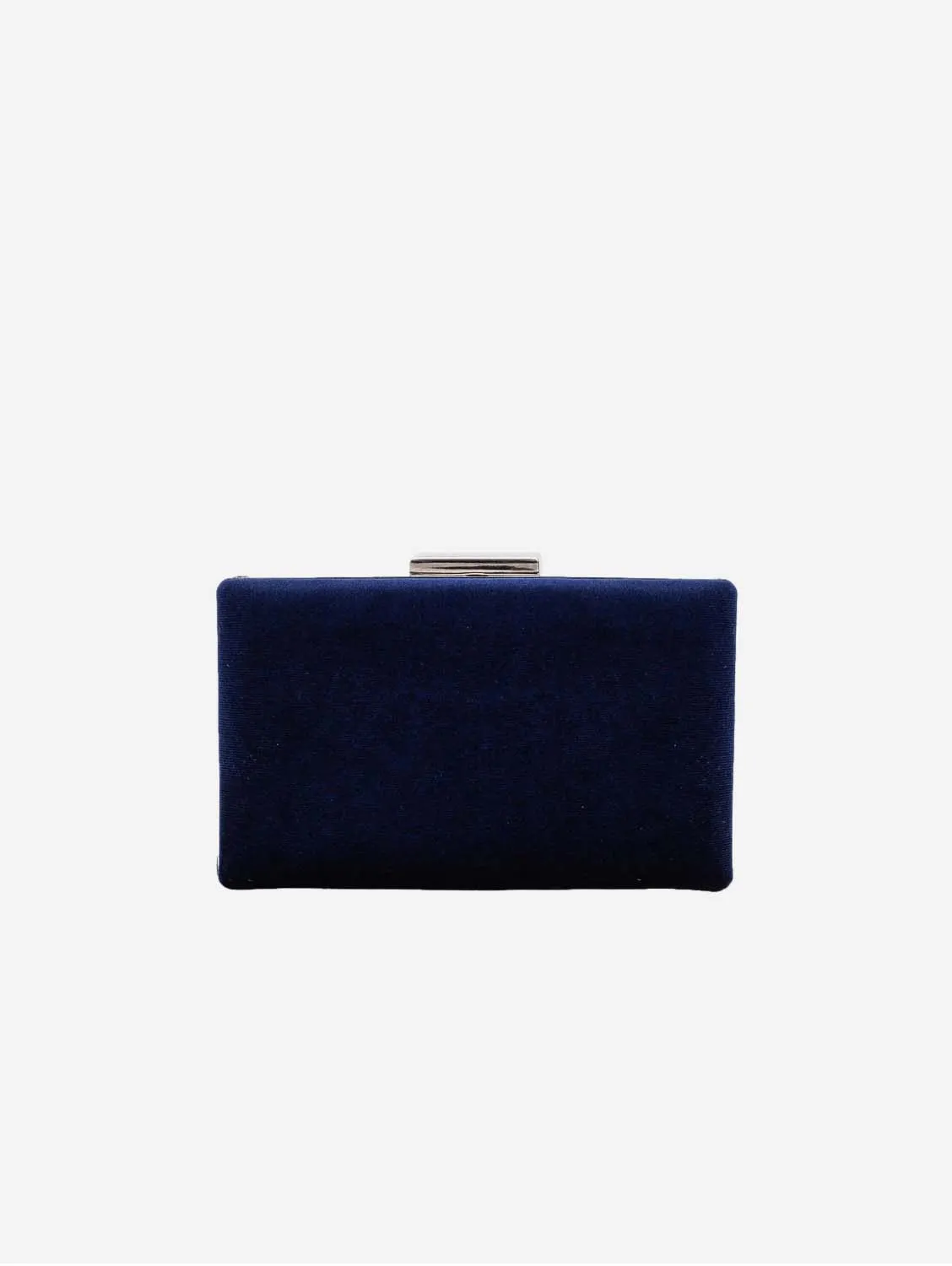 Clara Vegan Velvet Clutch | Dark Blue