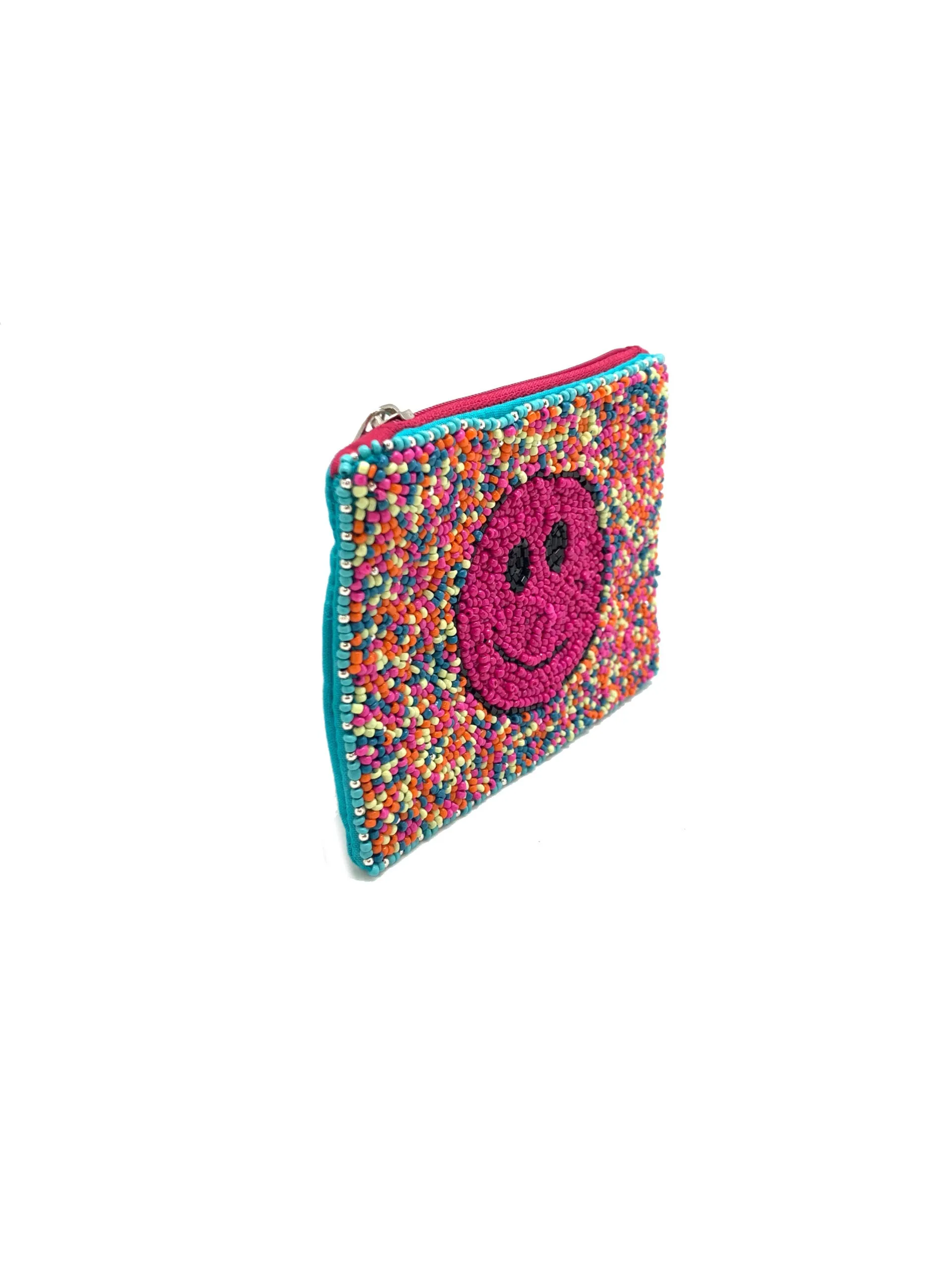 Confetti Smiley Beaded Coin Purse