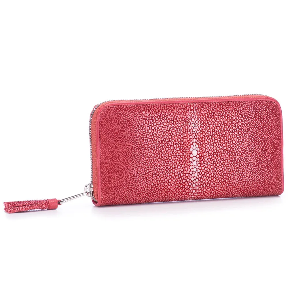 Cora Classic Shagreen Zip Around Wallet