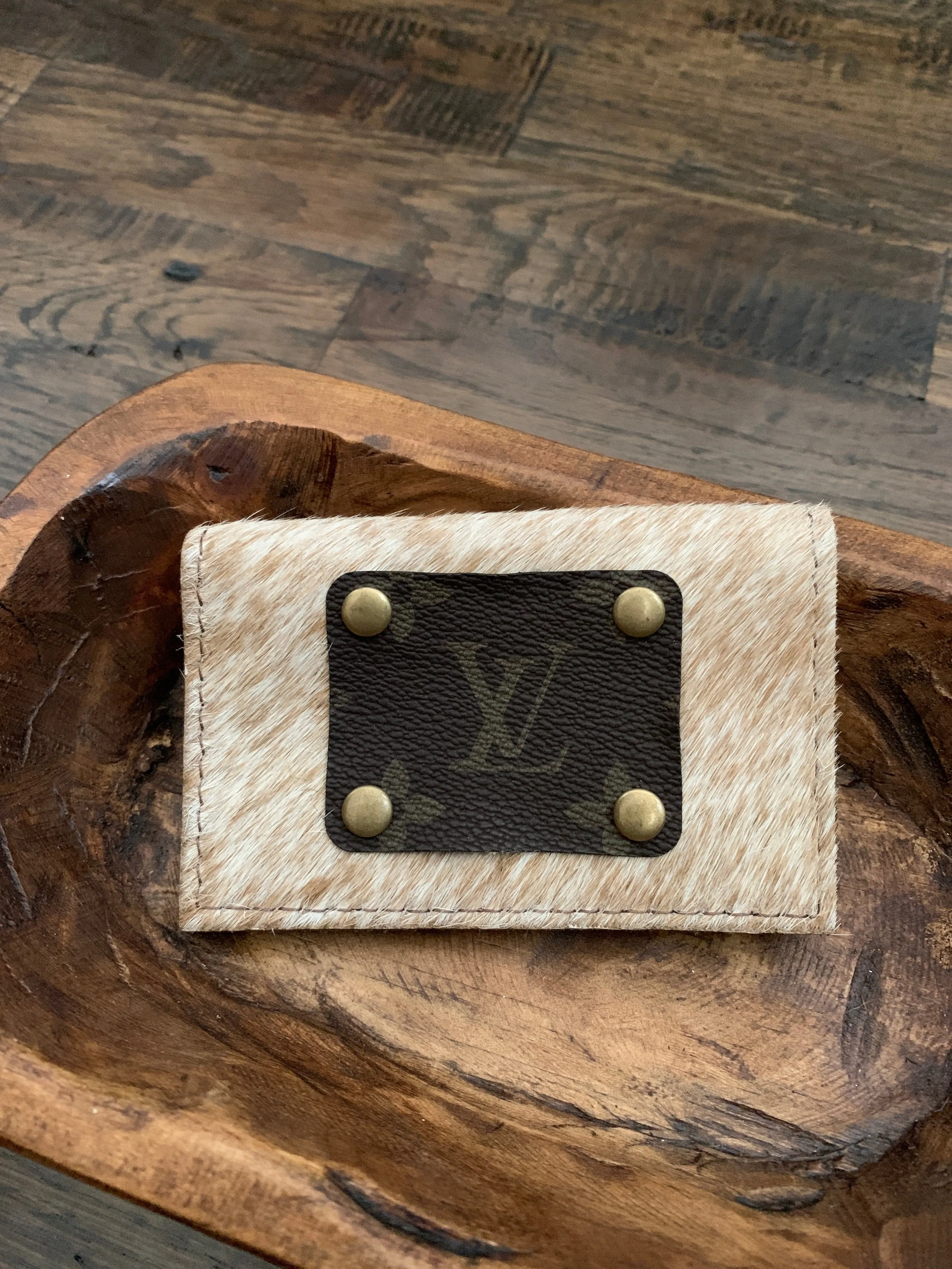 Credit Card Wallet-Brown & Tan