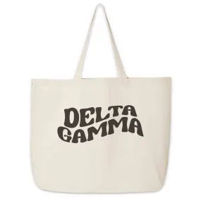 Delta Gamma Large Canvas Sorority Tote Bag with Simple Mod Design