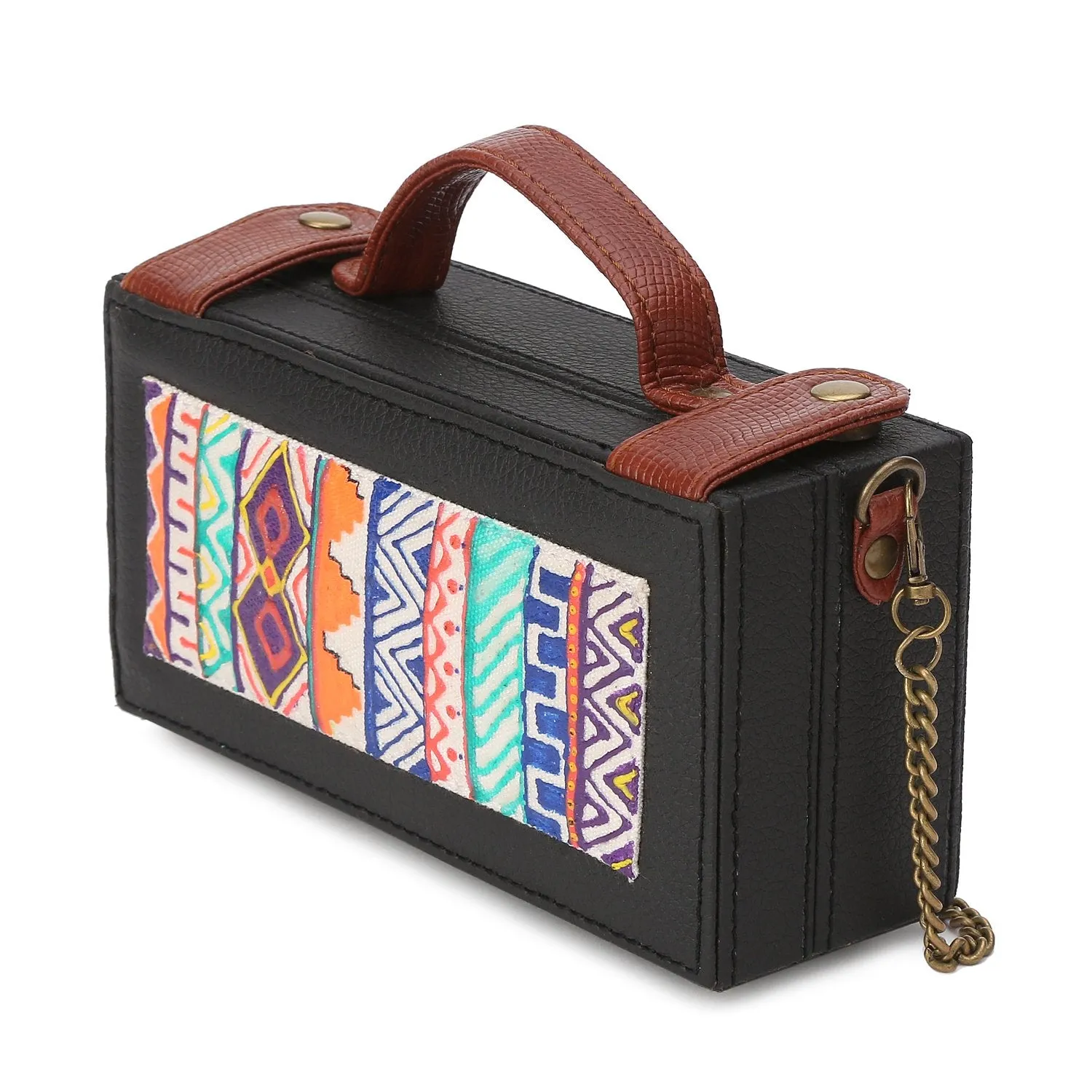 Dhaka colored Hand Painted Clutch Bag For Women