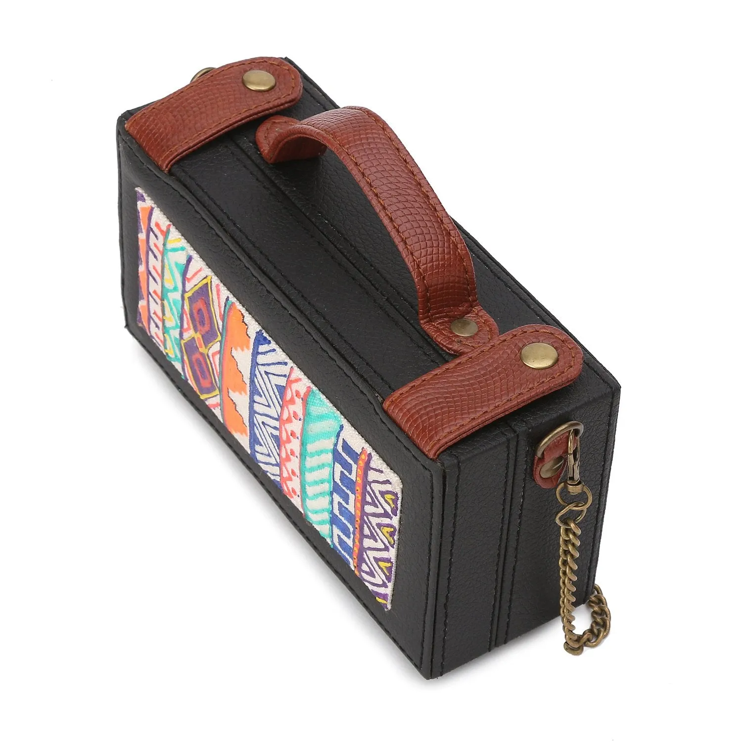 Dhaka colored Hand Painted Clutch Bag For Women