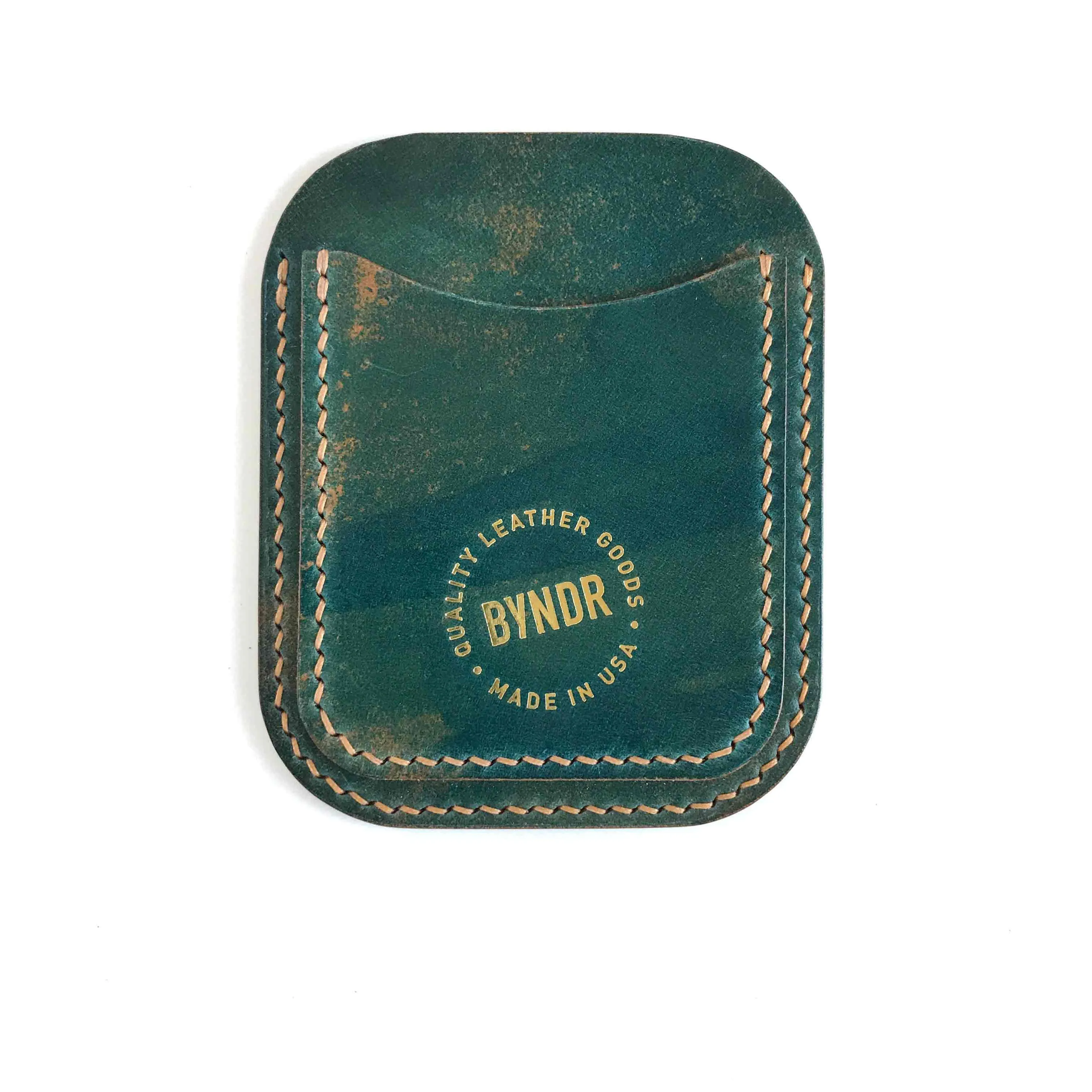 Double Pocket Cardholder - Shell Cordovan - Turquoise