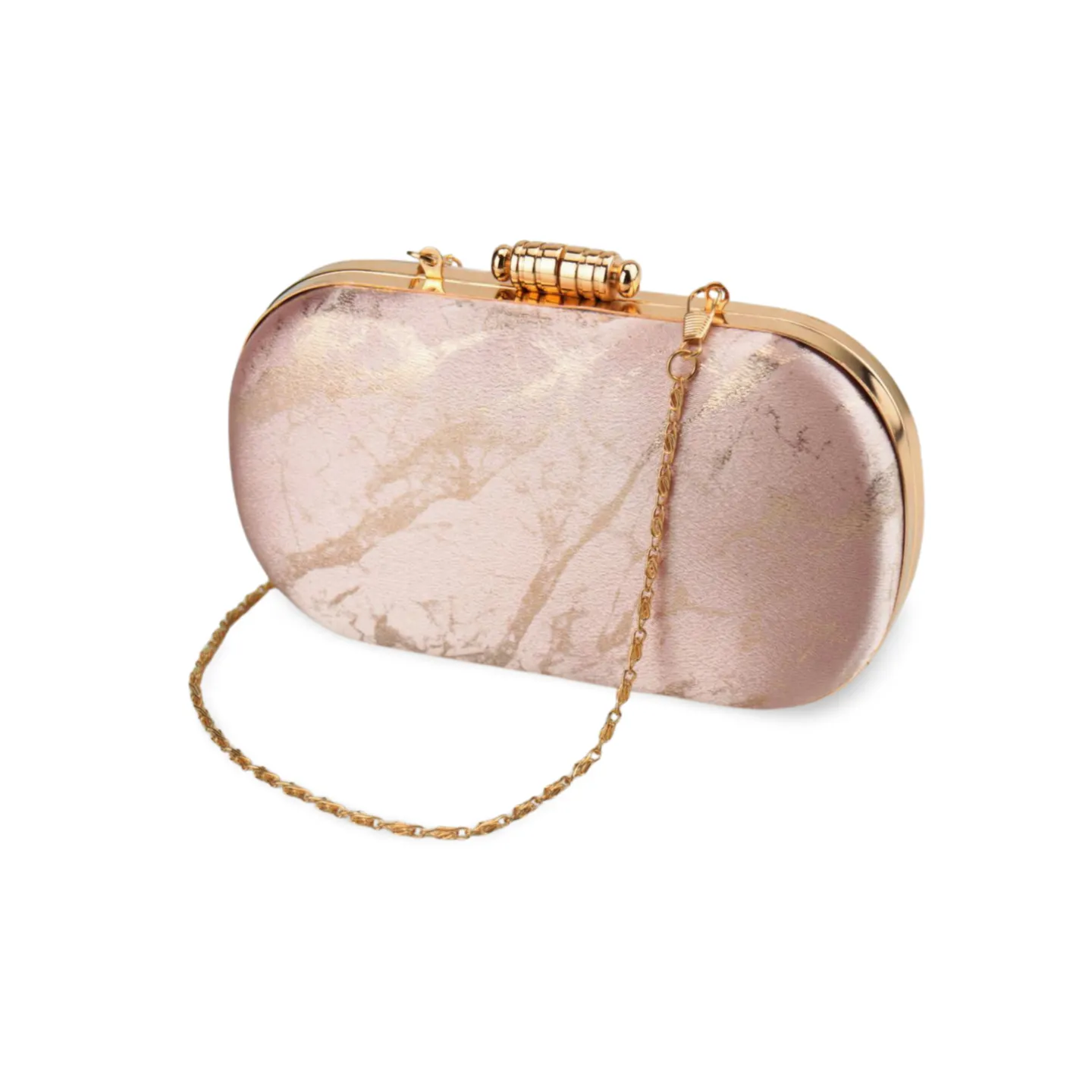 Elegant Embroidered Clutch Bag with Gold Chain