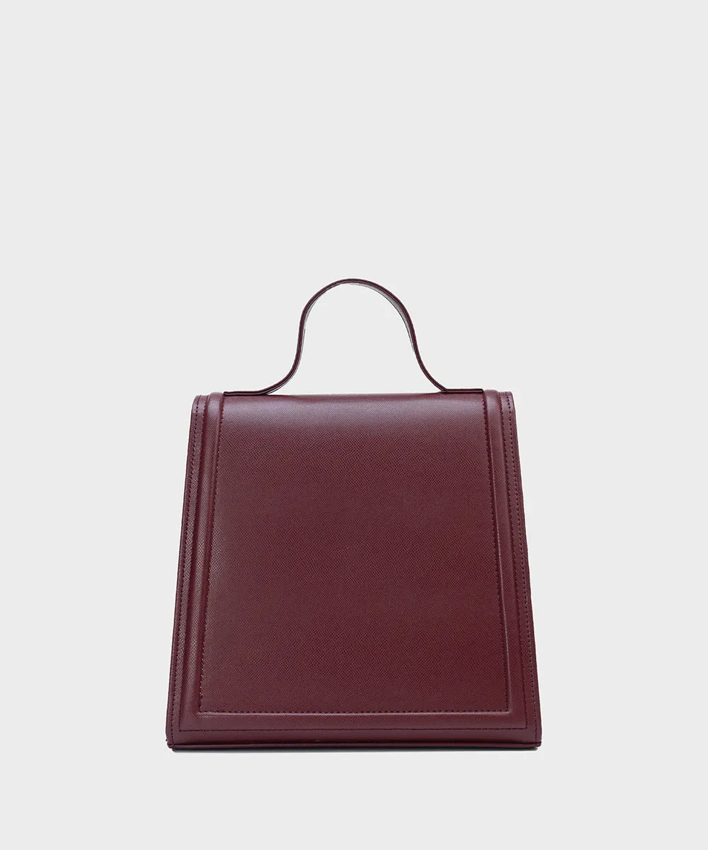 Faux Leather Top Handle Bag