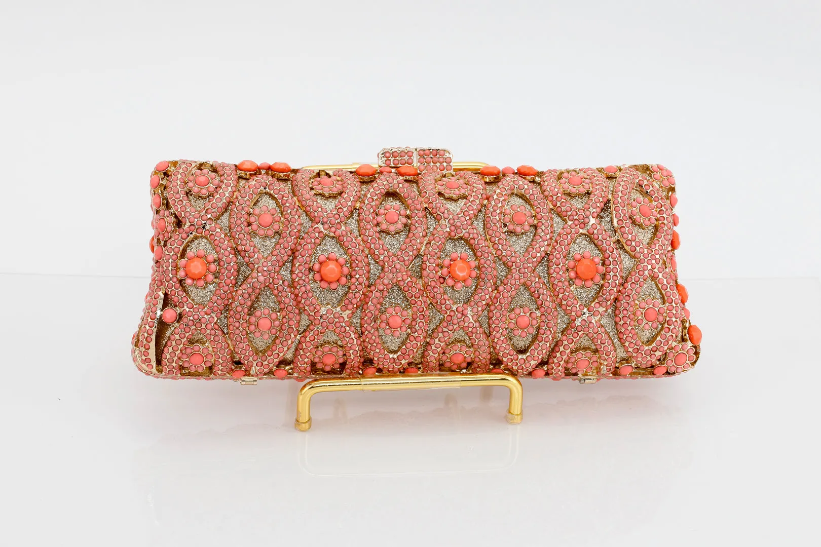 Floral Coral Pillow Evening Bag