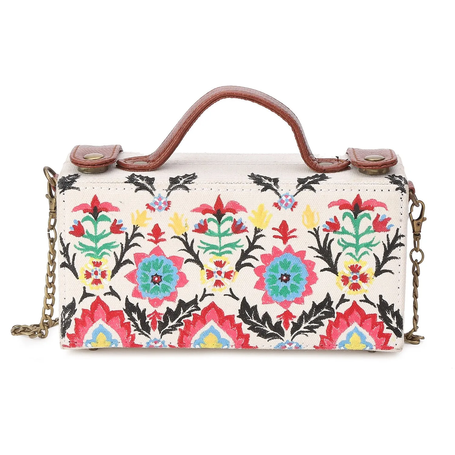 Floral Hand Painted Crossbody Clutch Bag For Women