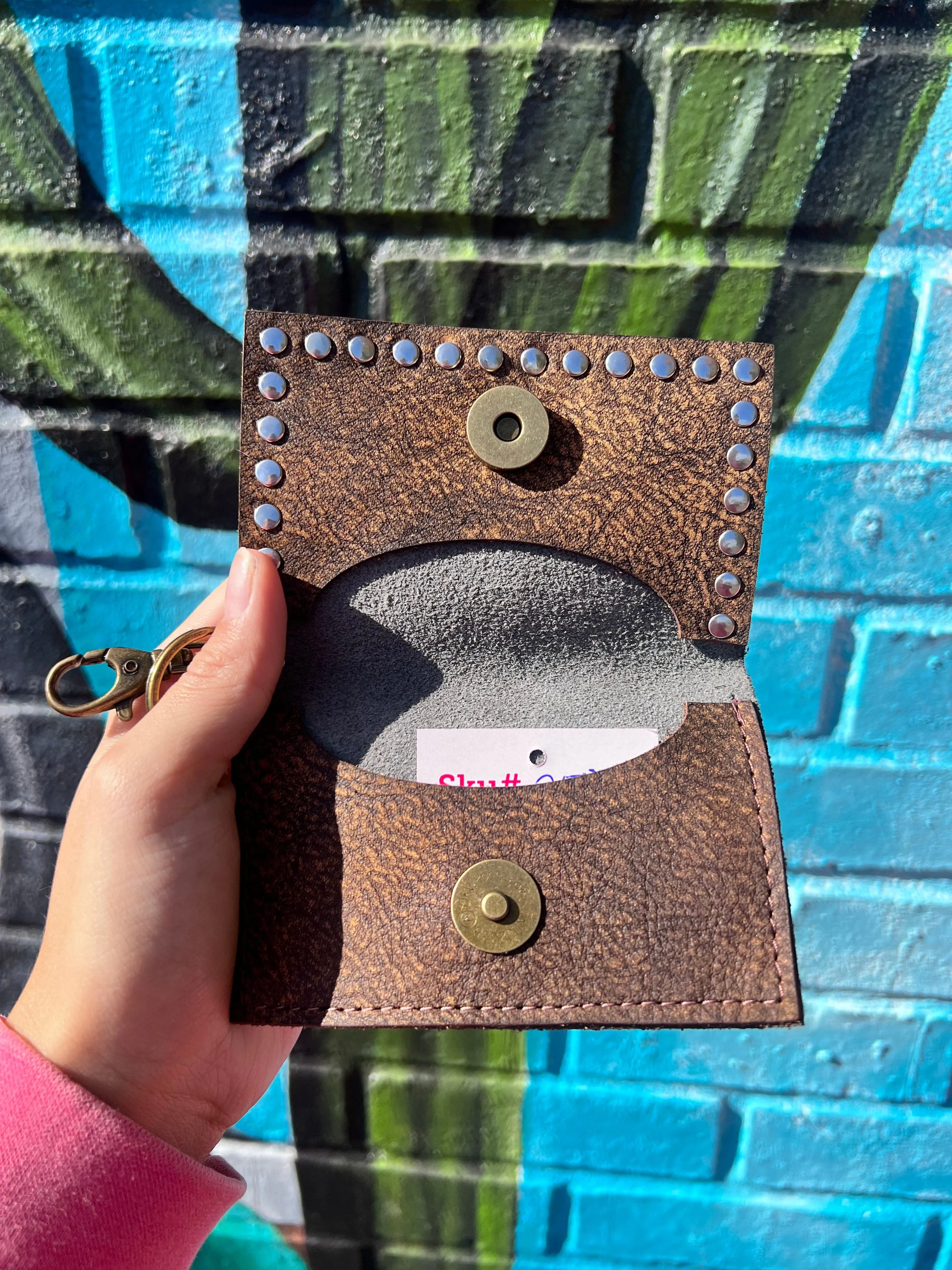 Genuine Leather Keychain Card Holders