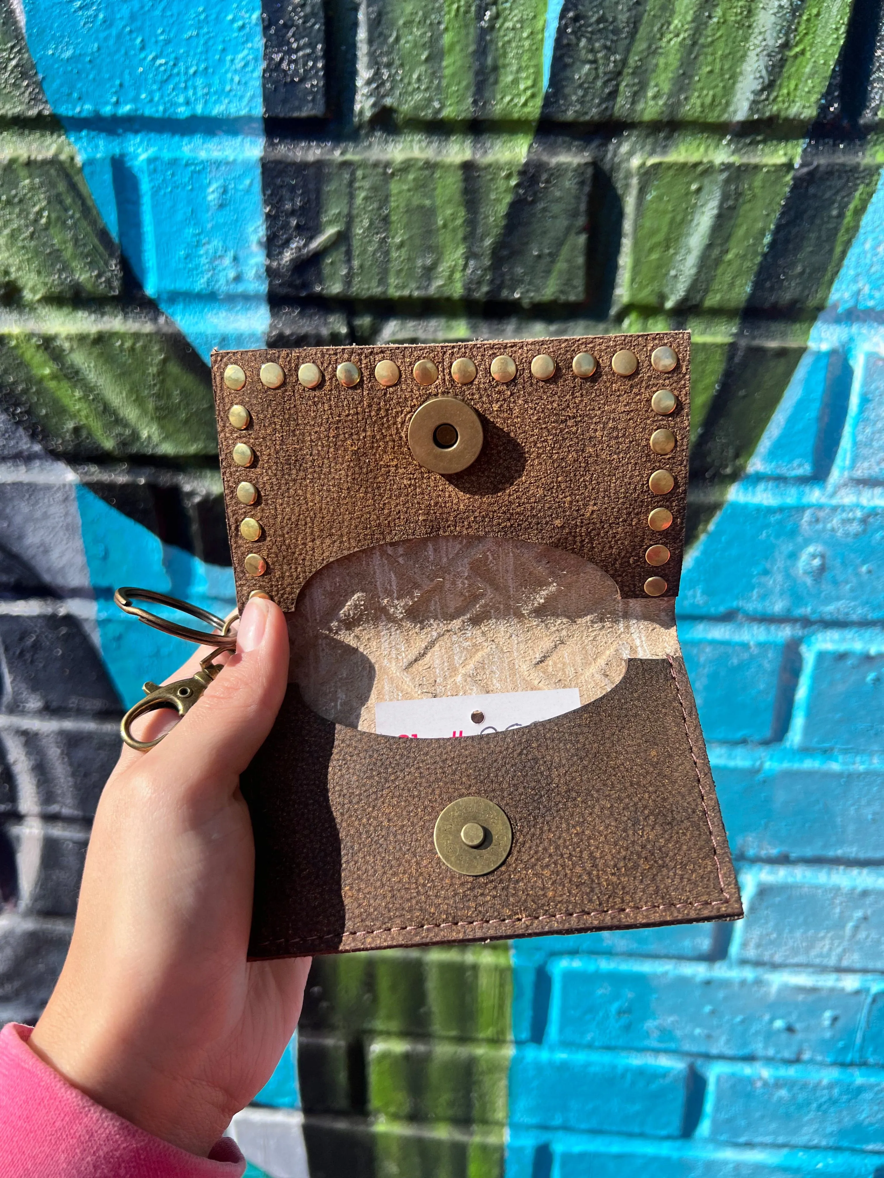 Genuine Leather Keychain Card Holders