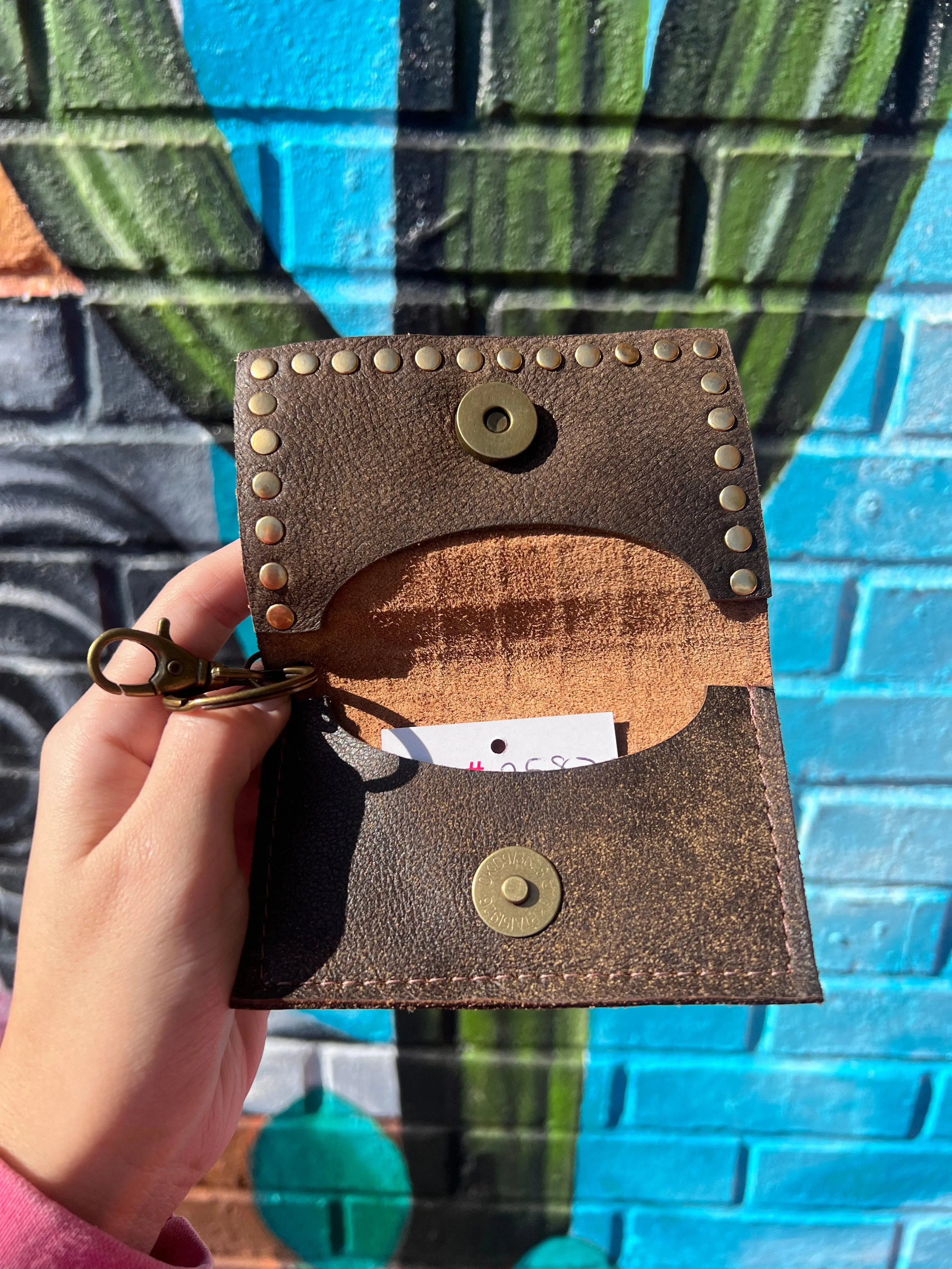 Genuine Leather Keychain Card Holders