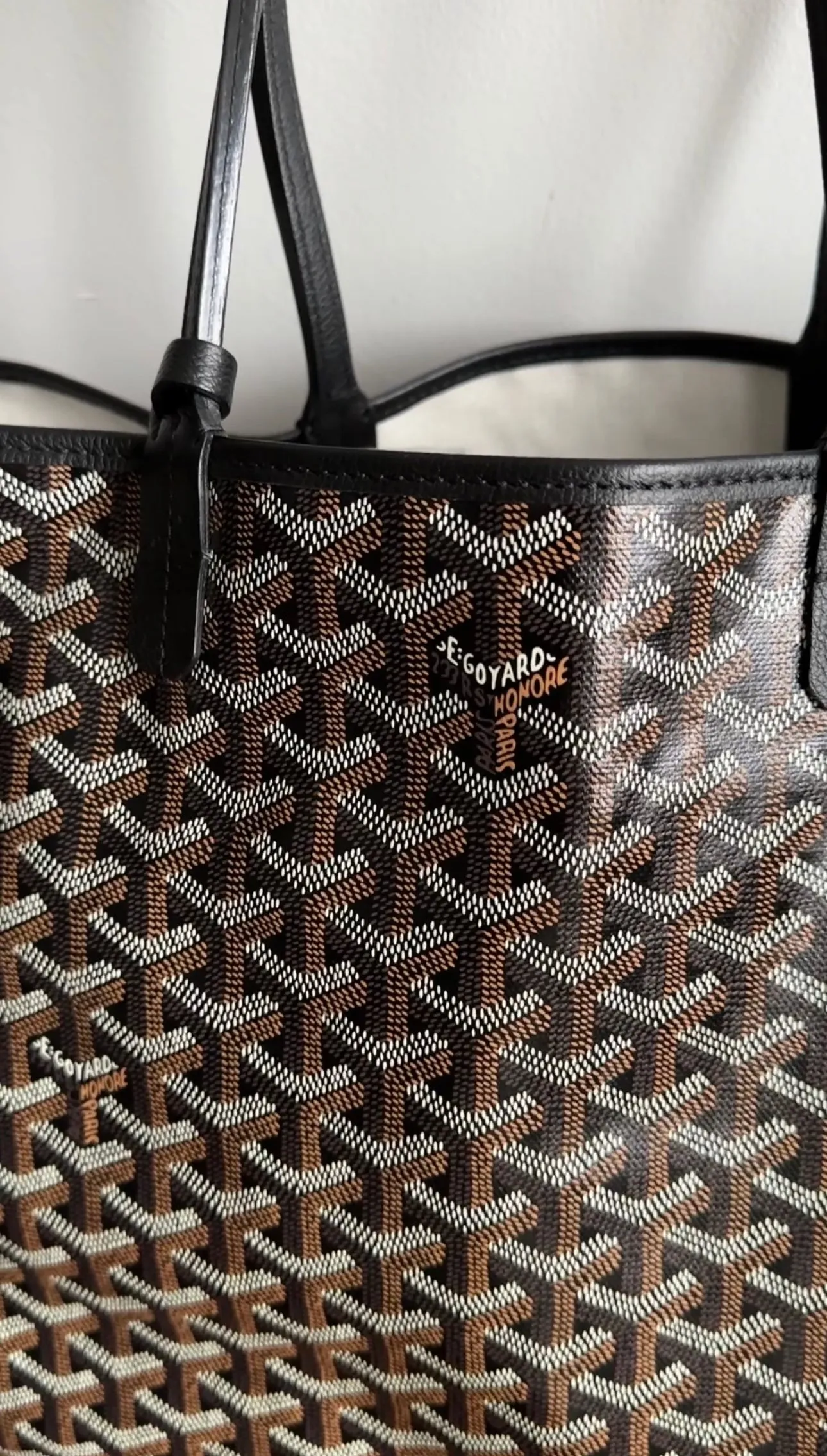 Goyard Black and Brown Coated Canvas St Louis Tote Bag PM