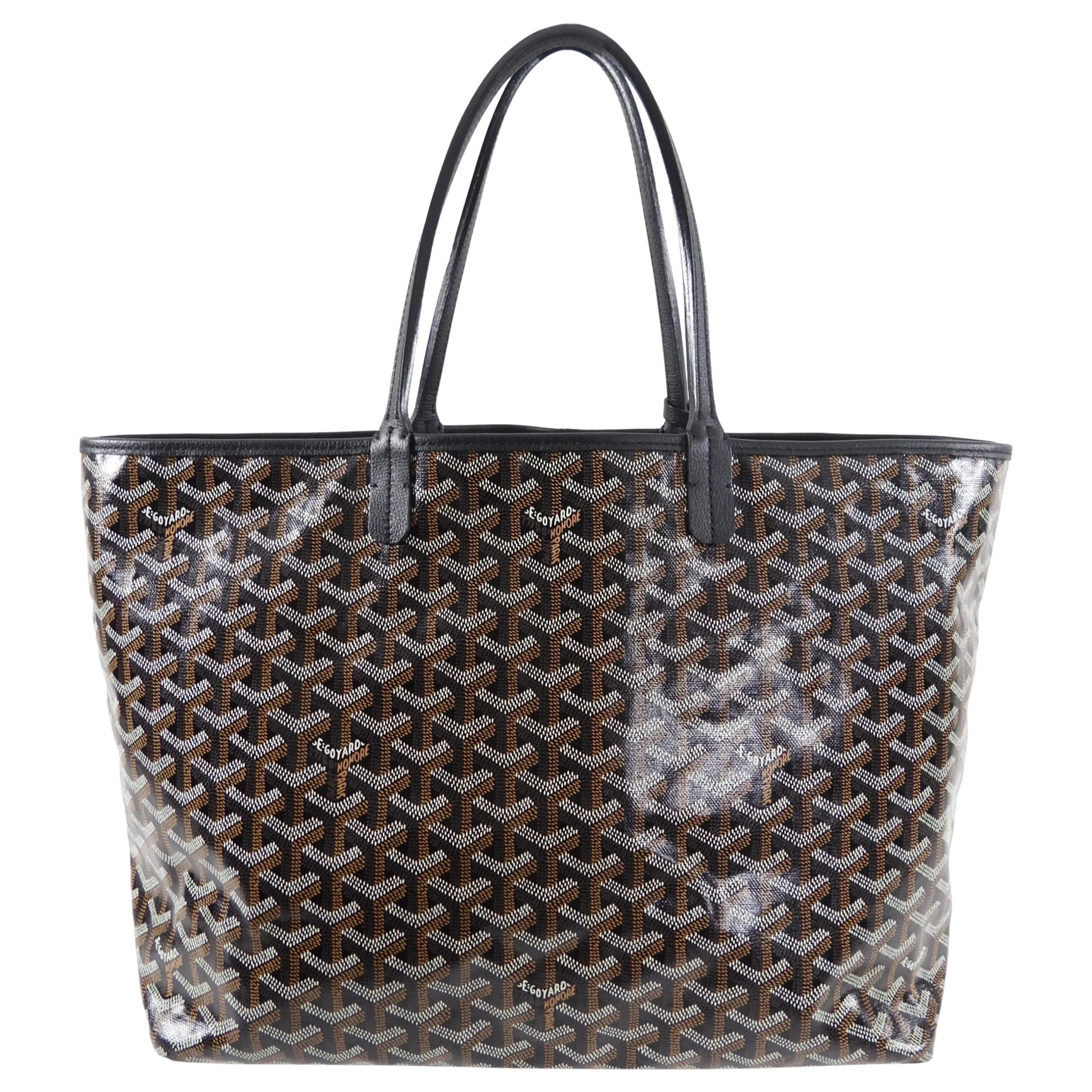 Goyard Black and Brown Coated Canvas St Louis Tote Bag PM