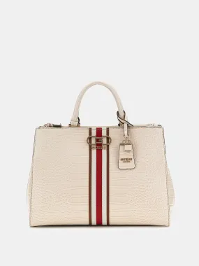 GUESS NELKA FRONT STRIPE HANDBAG STONE