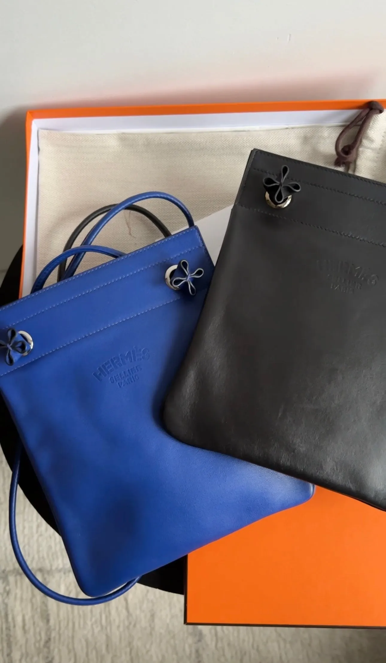 Hermes Blue Swift Leather Aline Mini Shoulder Bag