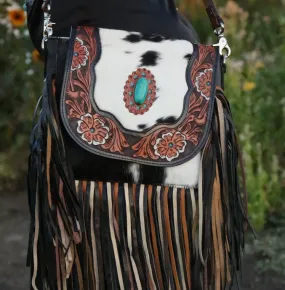 Jessie Jane (with Fringe) Cowhide Western Purse