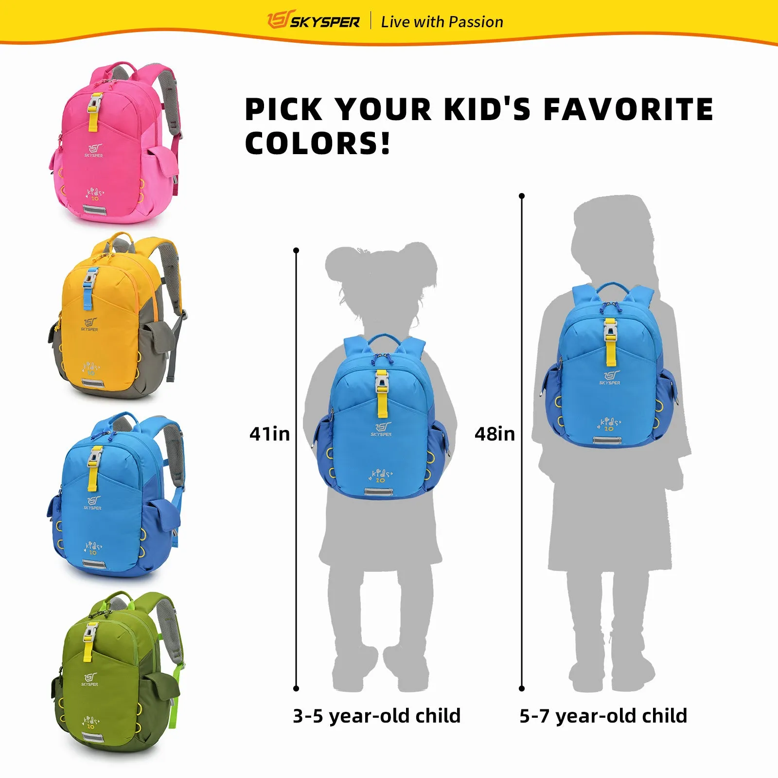 KIDS10 - SKYSPER 13.8-inch Toddler Kids Backpack for 3 - 6 Years old