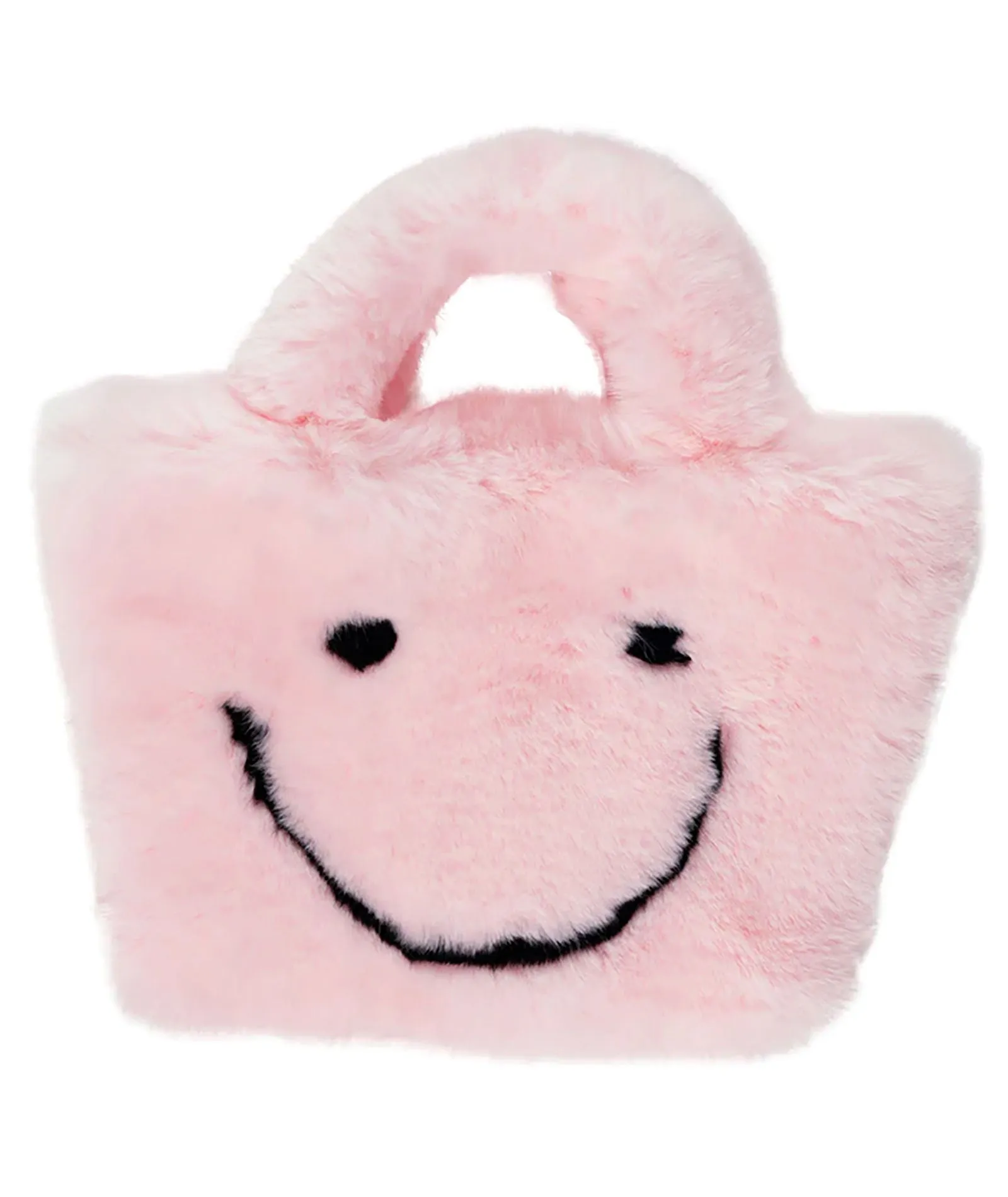 Malibu Sugar Fuzzy Smiley Face Purse