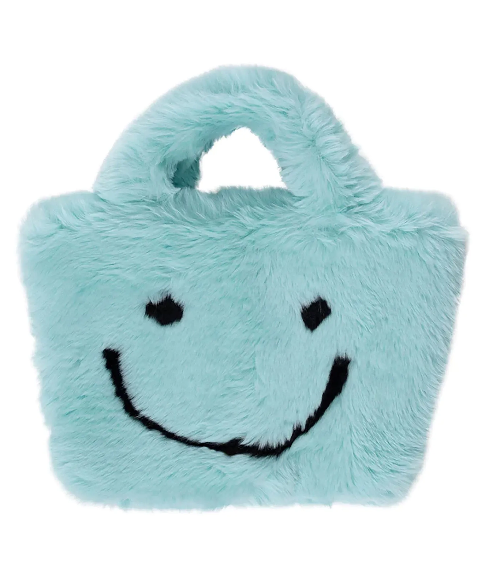 Malibu Sugar Fuzzy Smiley Face Purse