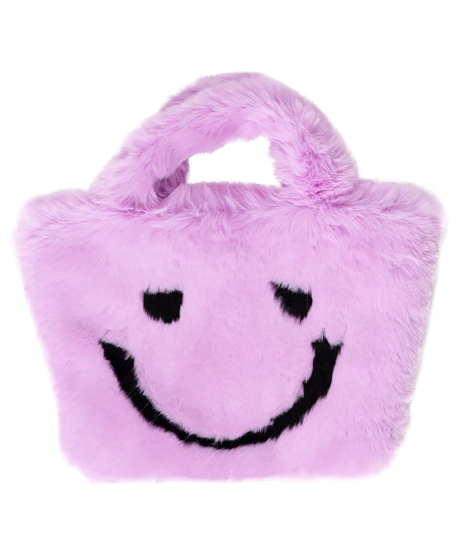 Malibu Sugar Fuzzy Smiley Face Purse