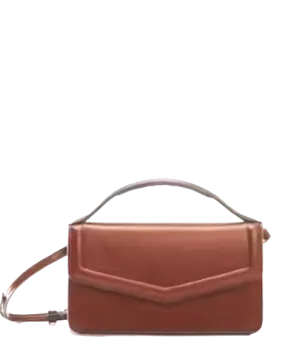 MANGO Brown Tan Crossbody Handbag With Top Handle Bnwt One Size