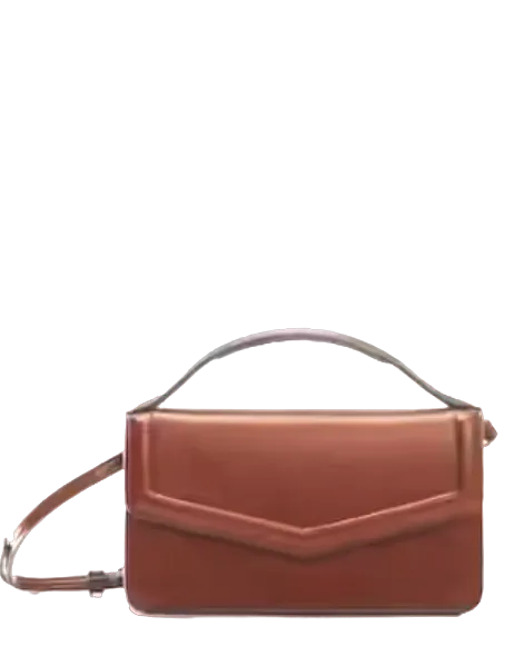 MANGO Brown Tan Crossbody Handbag With Top Handle Bnwt One Size