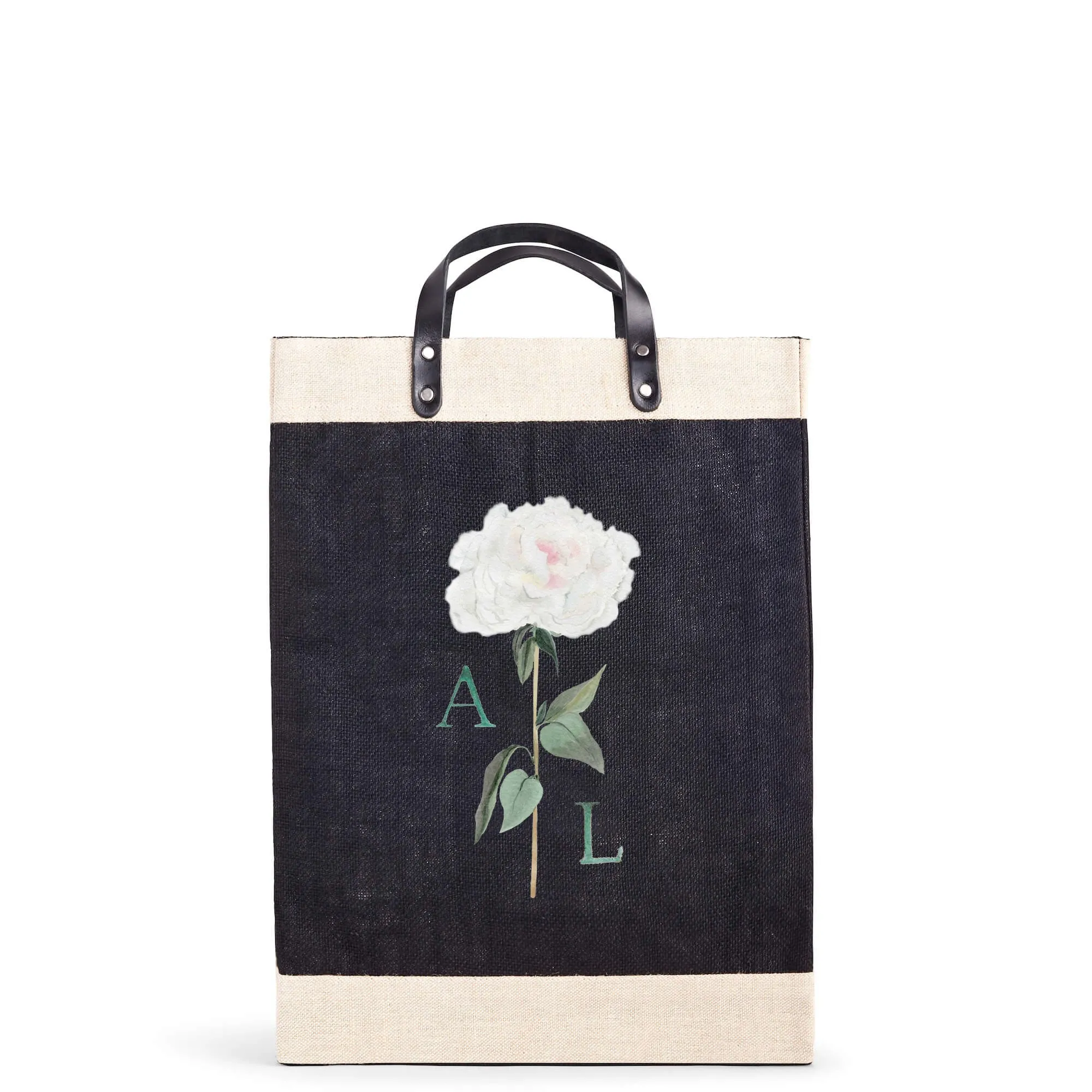 Market Bag in Black Peony by Amy Logsdon