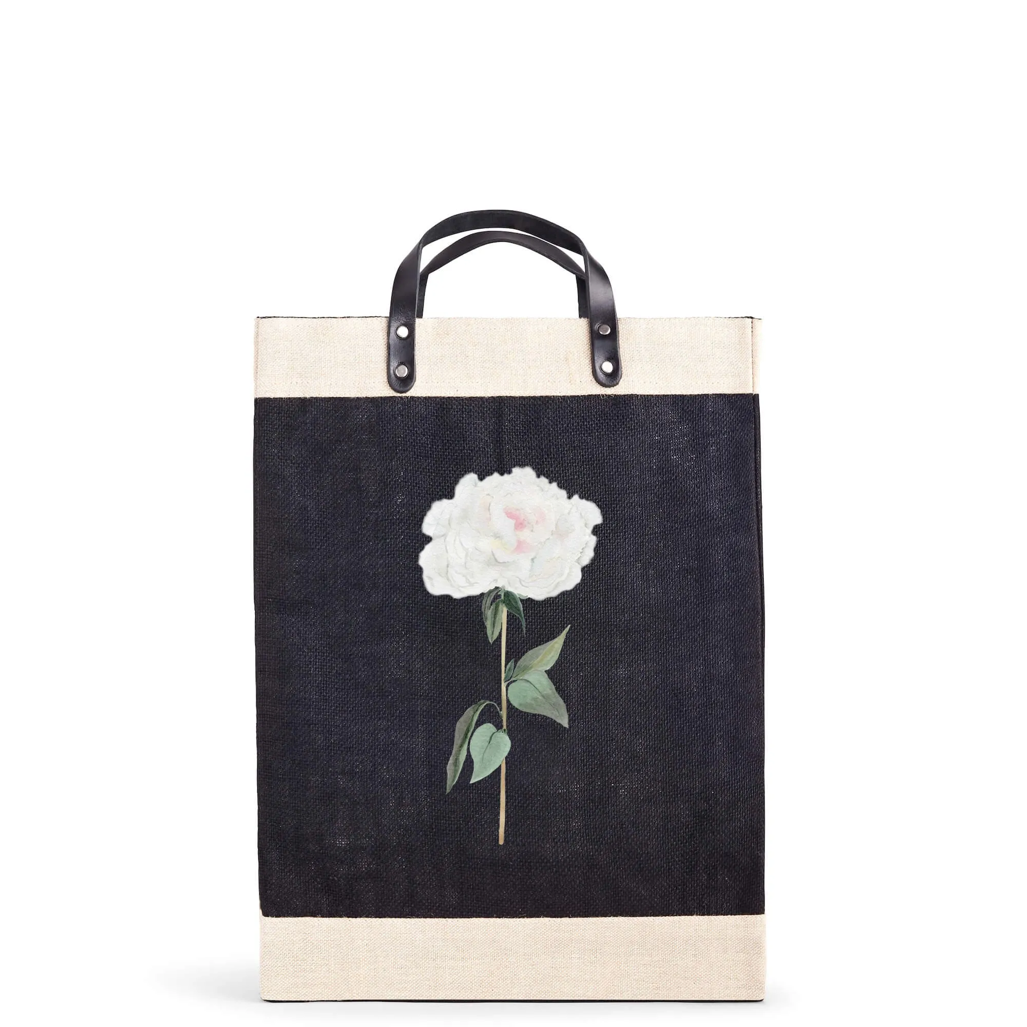 Market Bag in Black Peony by Amy Logsdon